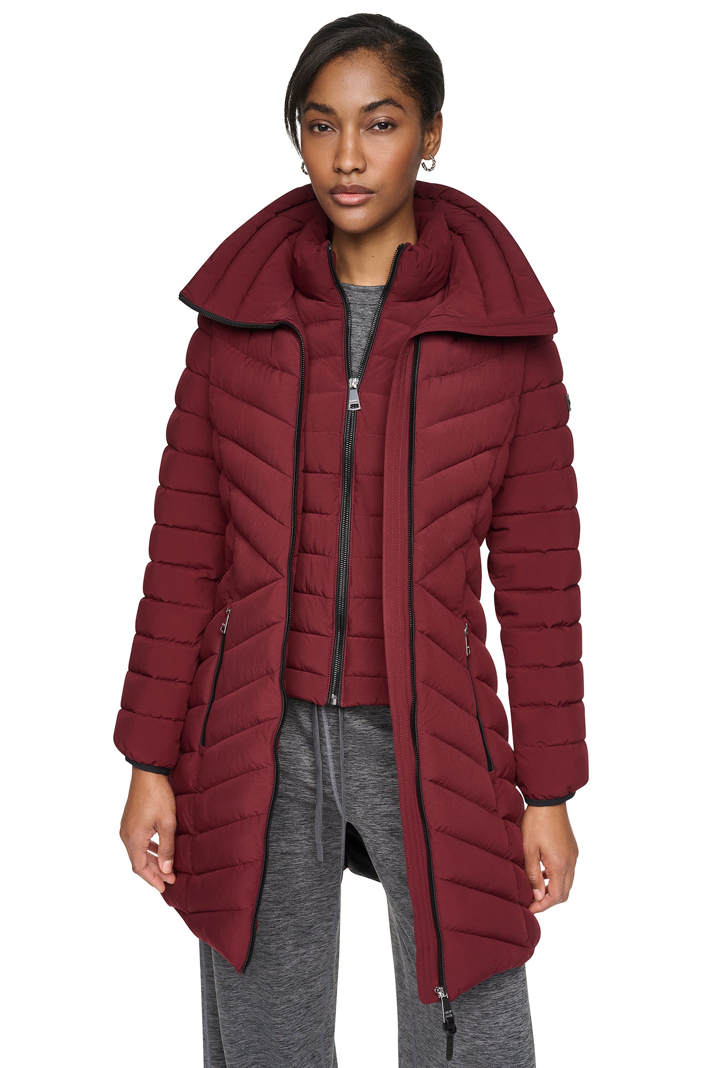 HOODED STAND COLLAR PUFFER View 2 | DKNY25 HOODED STAND COLLAR PUFFER View 2 | DKNY25