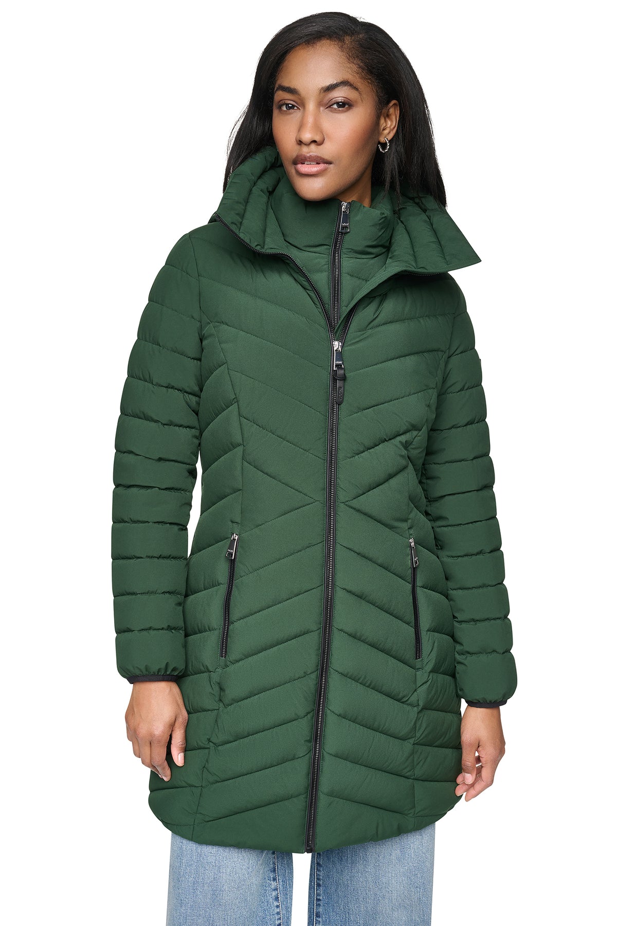 BIB FRONT HOODED PUFFER VIEW 2