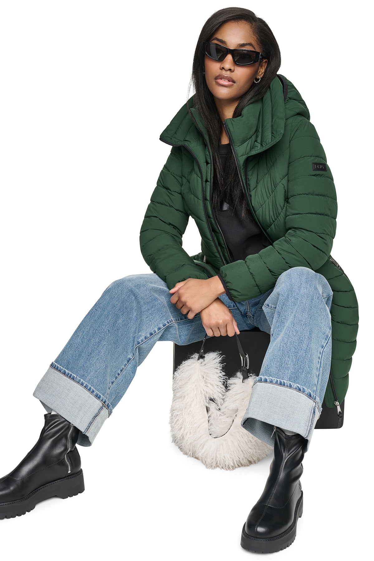 BIB FRONT HOODED PUFFER View 1 | Fall Collection BIB FRONT HOODED PUFFER View 1 | Fall Collection