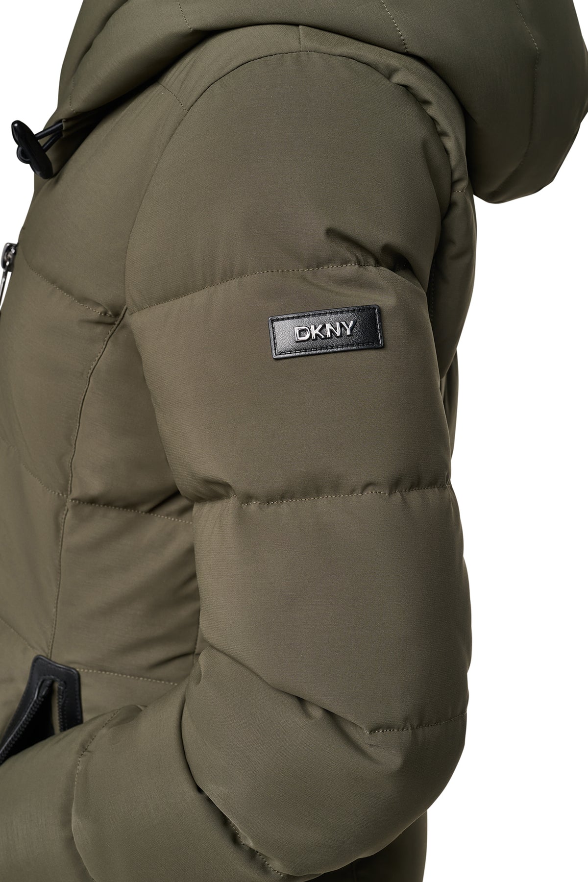 MAXI HOODED PUFFER COAT WITH INNER BIB VIEW 2