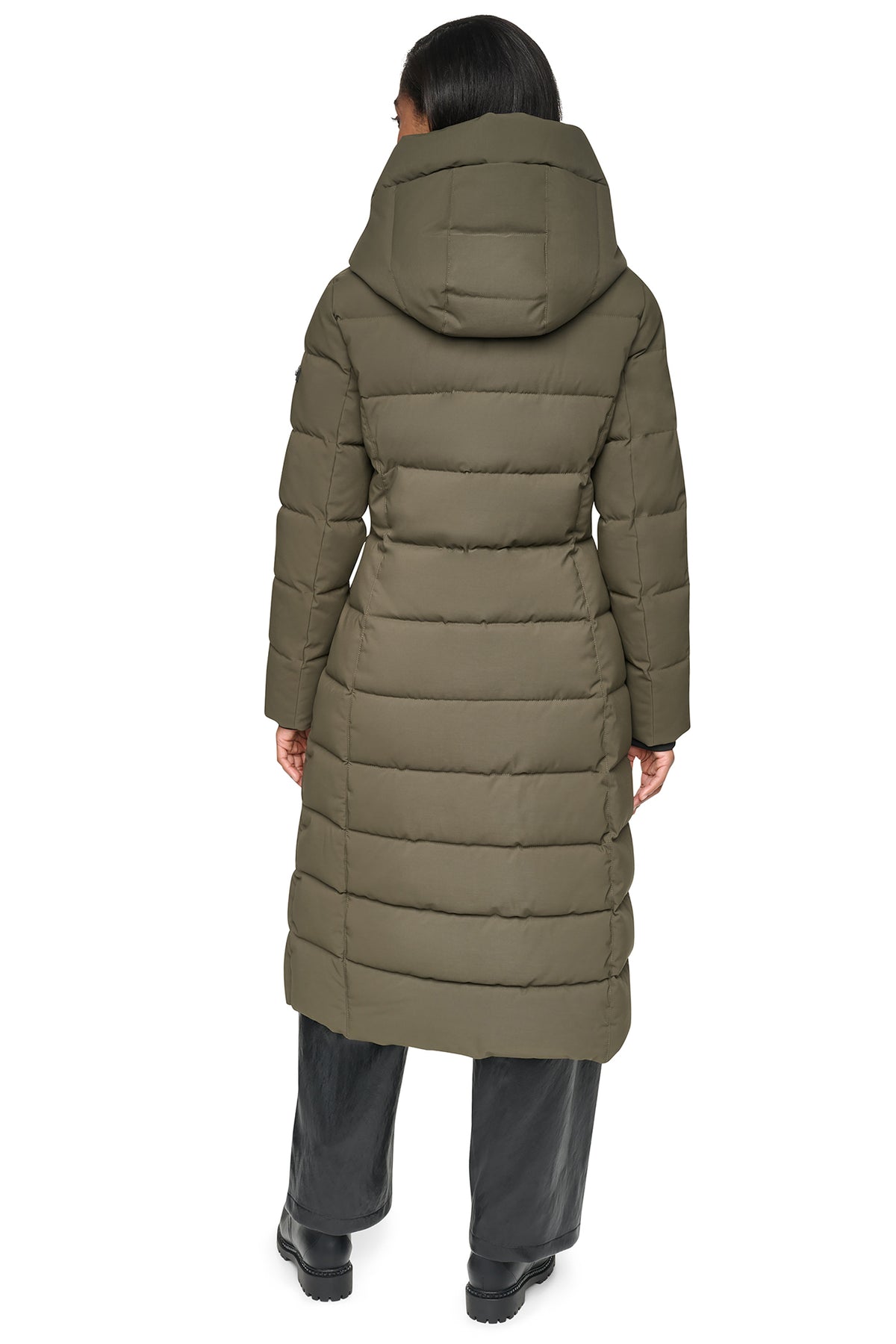 MAXI HOODED PUFFER COAT WITH INNER BIB VIEW 2