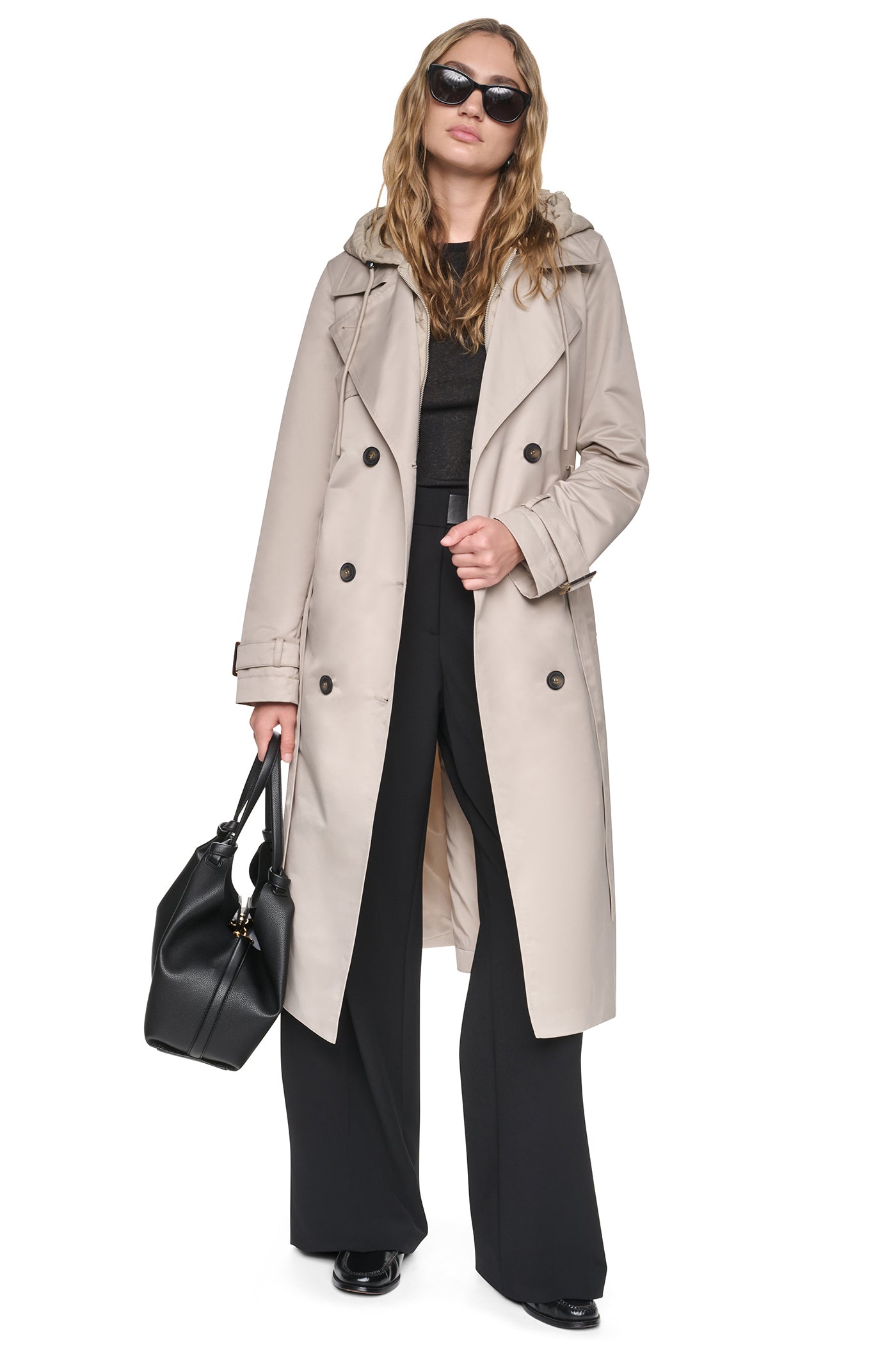 DOUBLE BREASTED QUILTED HOOD TRENCH View 2 | SALE DOUBLE BREASTED QUILTED HOOD TRENCH View 2 | SALE