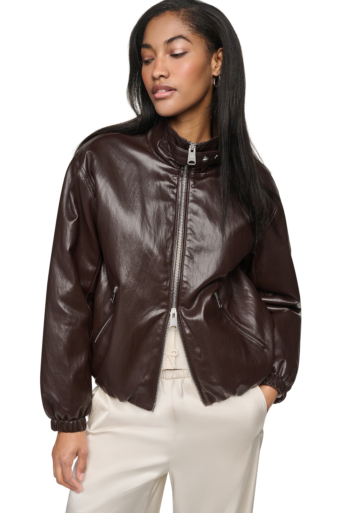 FAUX LEATHER BOMBER View 1 | DKNY25 FAUX LEATHER BOMBER View 1 | DKNY25