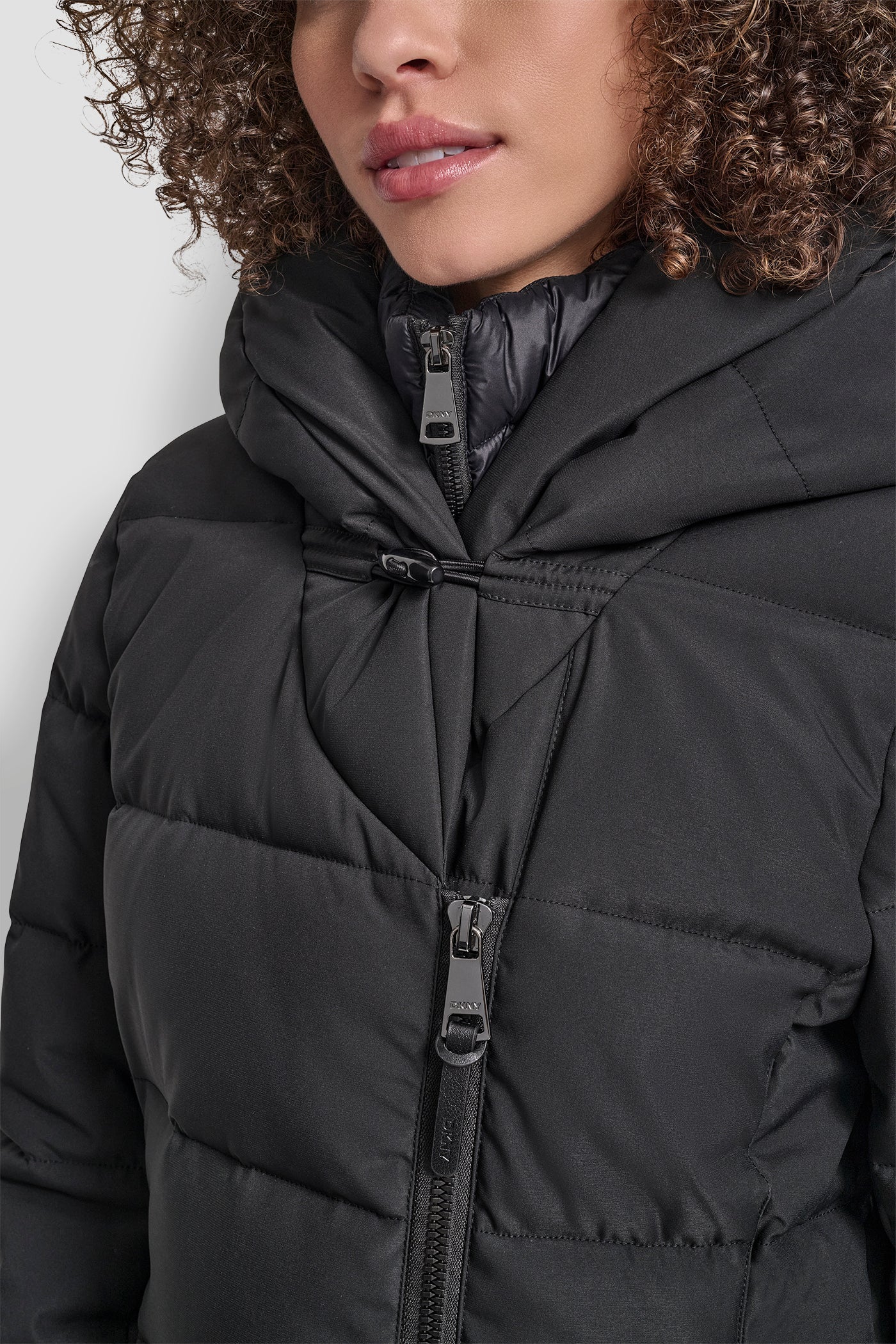 BIBBED SHAWL COLLAR HOODED PUFFER VIEW 5 | New Arrivals BIBBED SHAWL COLLAR HOODED PUFFER VIEW 5 | New Arrivals