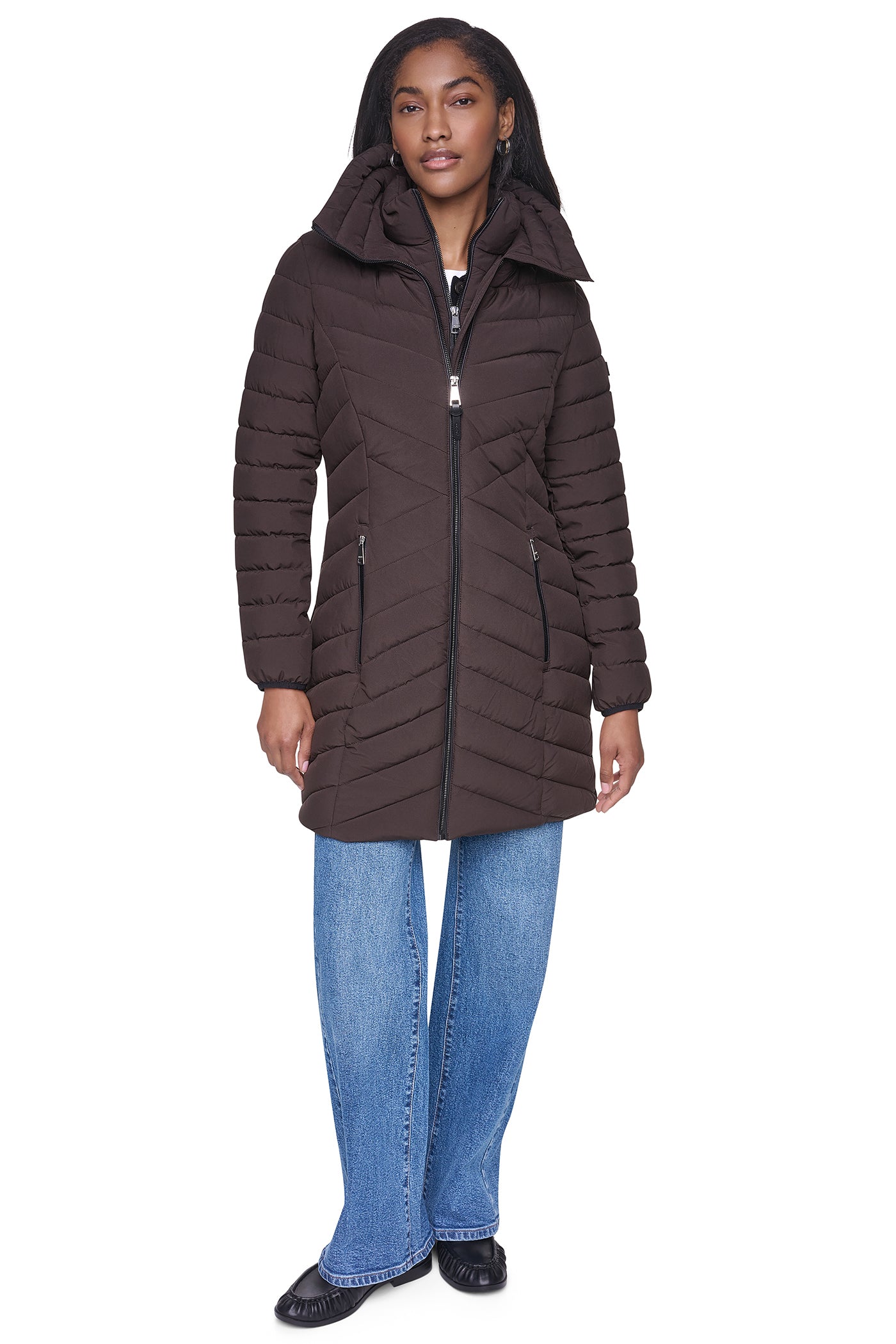 HOODED STAND COLLAR PUFFER VIEW 2