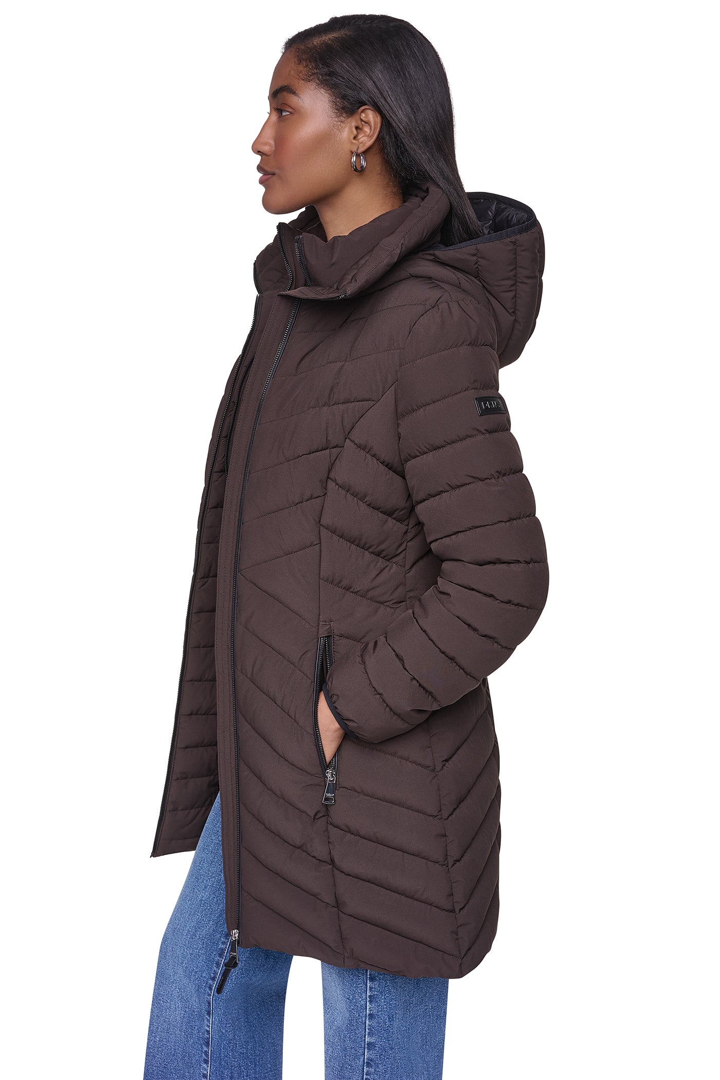 HOODED STAND COLLAR PUFFER VIEW 2
