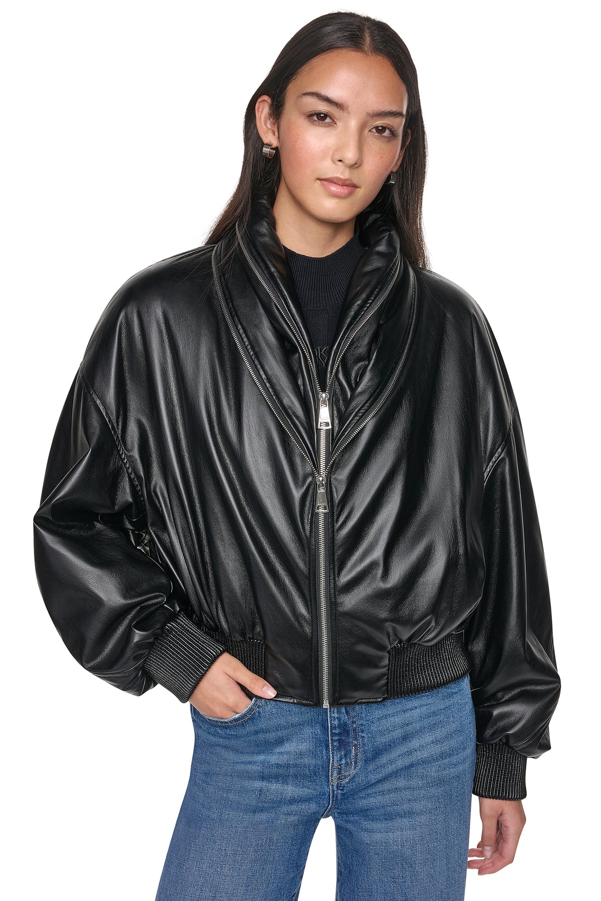 FAUX LEATHER BOMBER JACKET View 2 | New clothing FAUX LEATHER BOMBER JACKET View 2 | New clothing