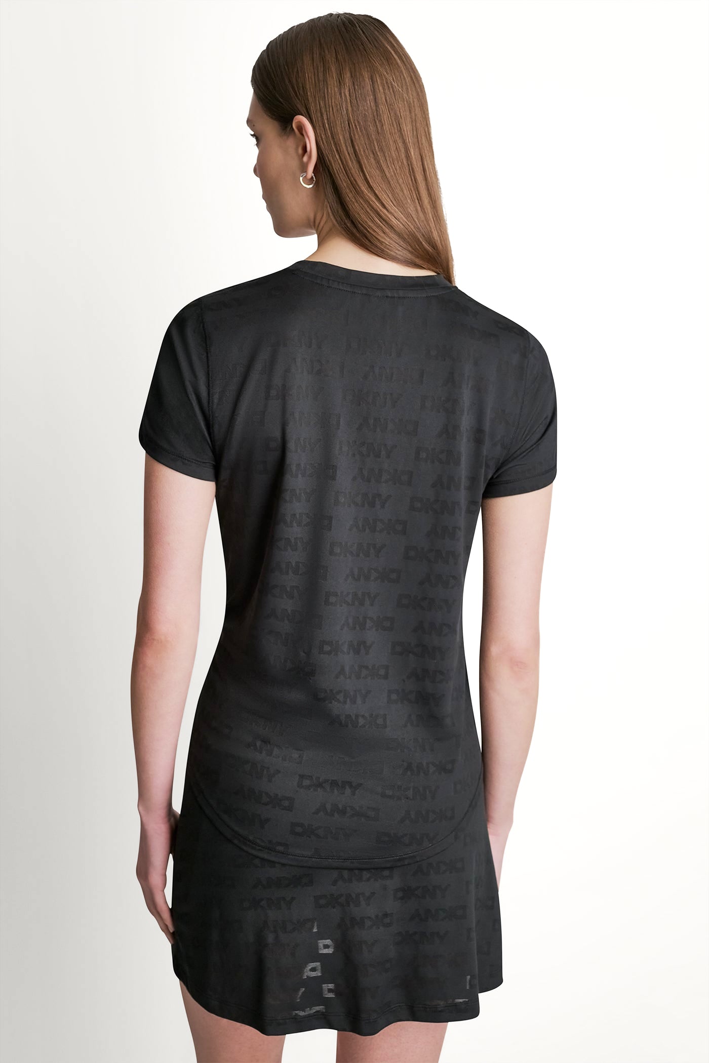 LOGO JACQUARD CREW NECK TEE VIEW 3 | DKNY25 LOGO JACQUARD CREW NECK TEE VIEW 3 | DKNY25
