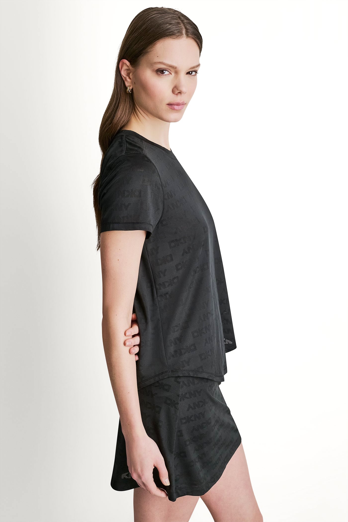 LOGO JACQUARD CREW NECK TEE VIEW 4 | DKNY25 LOGO JACQUARD CREW NECK TEE VIEW 4 | DKNY25