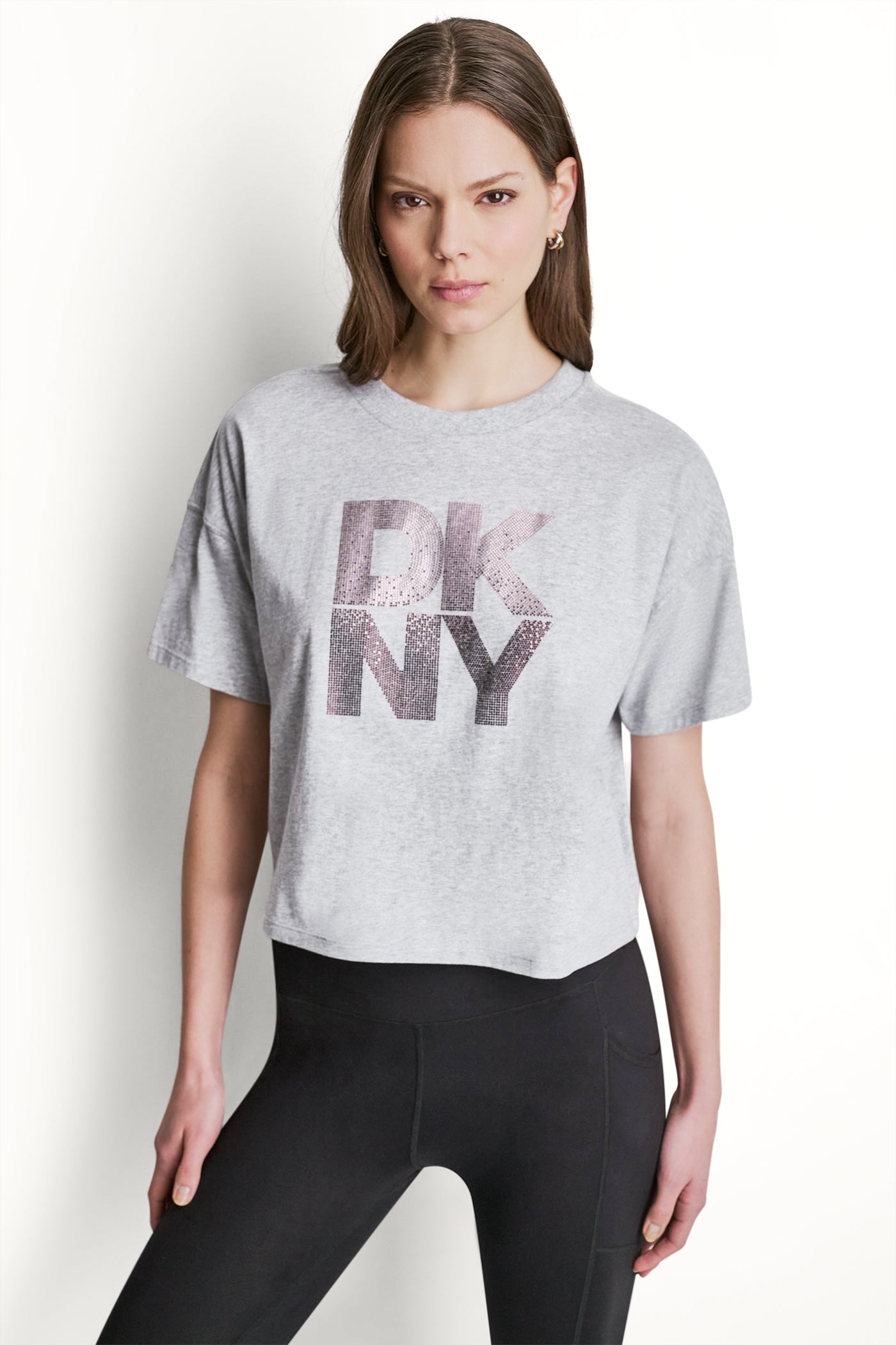 STACKED OMBRE RHINESTONE LOGO TEE View 2 | Gifts Under $100 STACKED OMBRE RHINESTONE LOGO TEE View 2 | Gifts Under $100