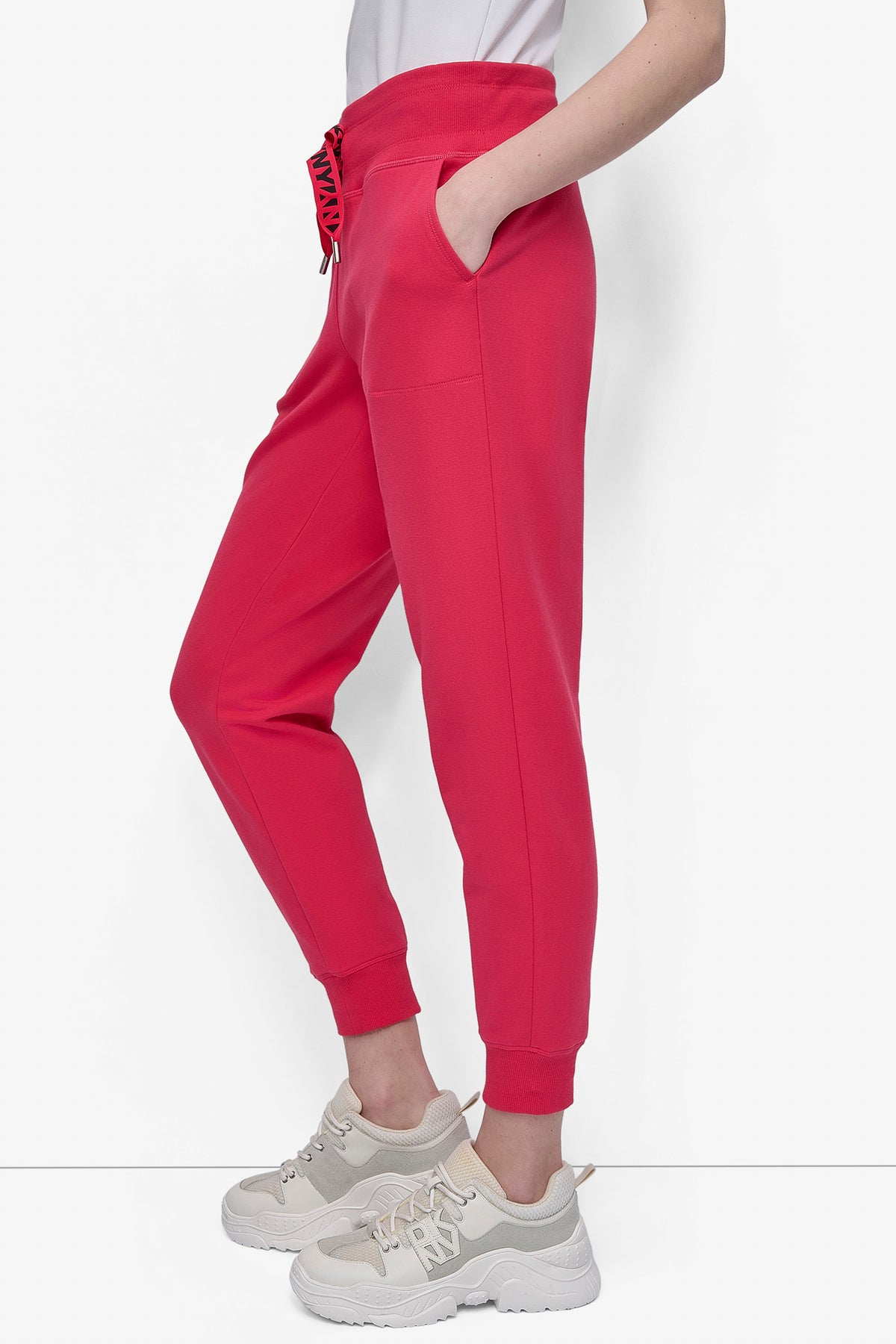 High Rise Two Tone Logo Drawstring Jogger DKNY