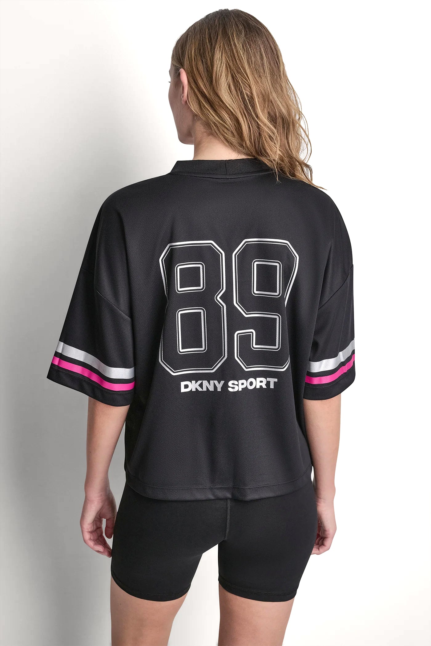 RHINESTONE VARSITY LOGO V-NECK JERSEY View 2 | SALE RHINESTONE VARSITY LOGO V-NECK JERSEY View 2 | SALE