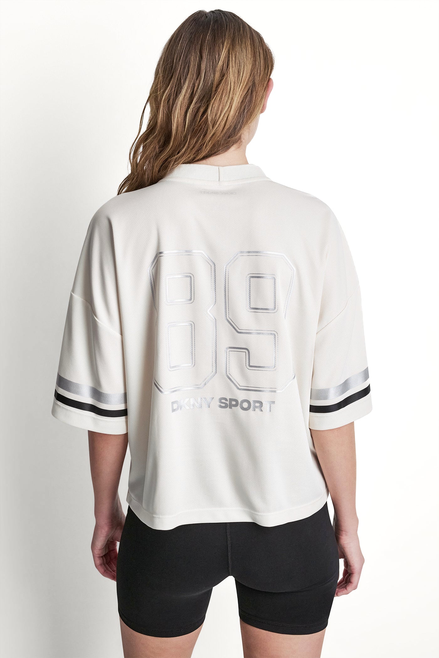 RHINESTONE VARSITY LOGO V-NECK JERSEY View 2 | SALE RHINESTONE VARSITY LOGO V-NECK JERSEY View 2 | SALE