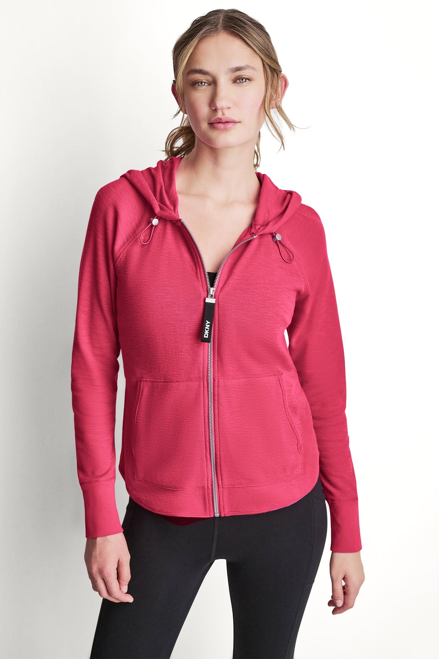COTTON-BLEND SLUB WAFFLE-KNIT HOODIE VIEW 2