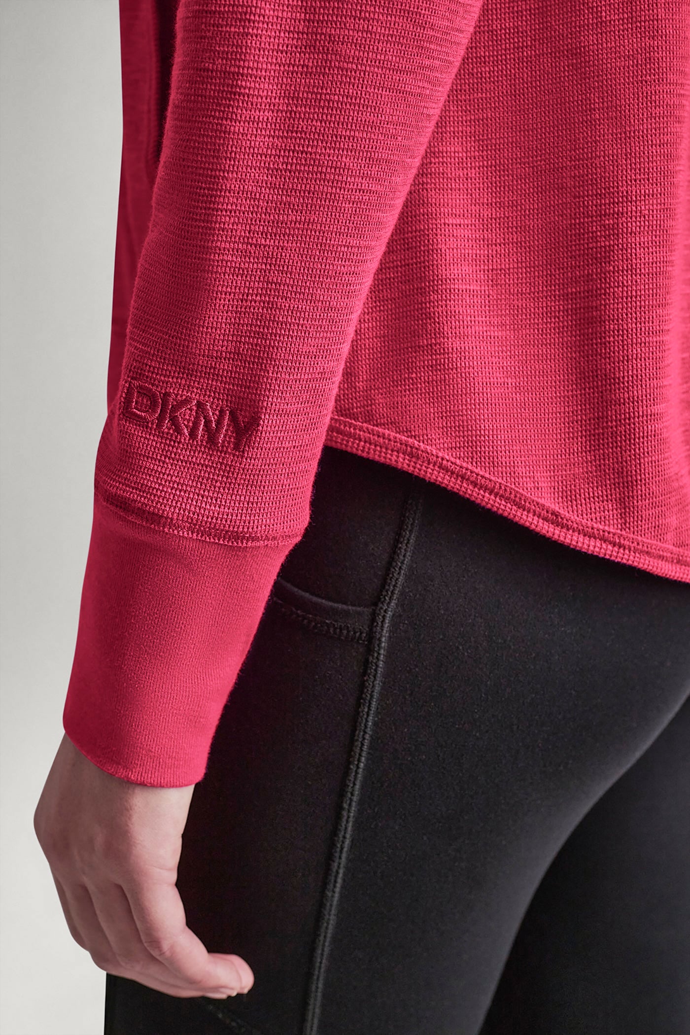 COTTON-BLEND SLUB WAFFLE-KNIT HOODIE VIEW 2