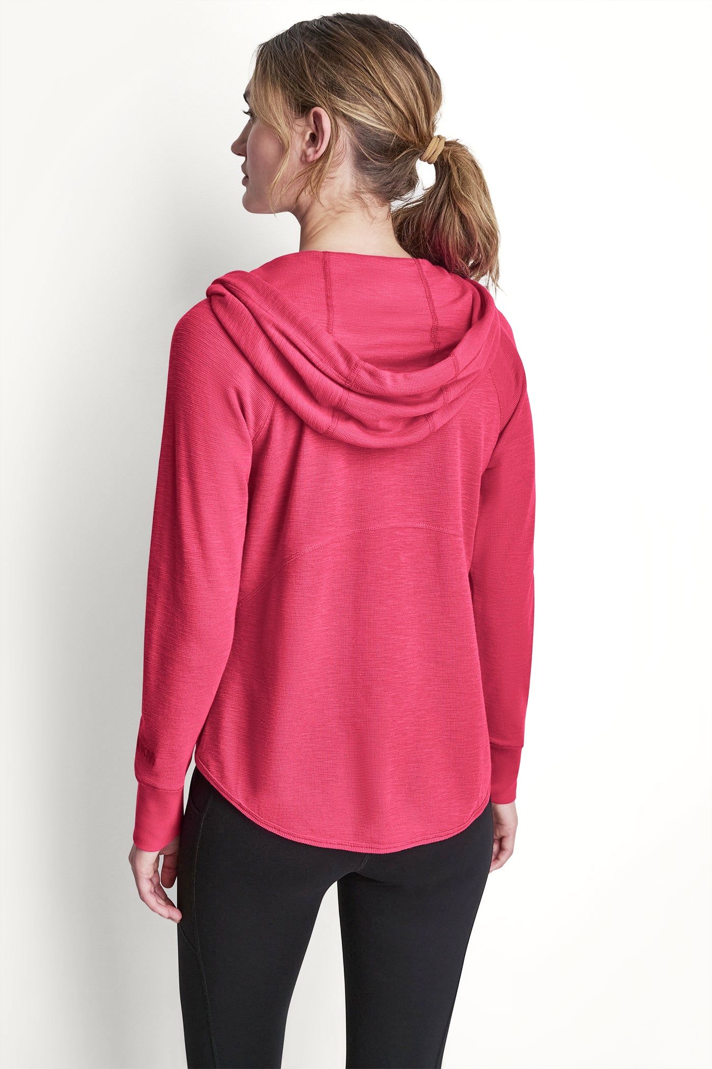 COTTON-BLEND SLUB WAFFLE-KNIT HOODIE VIEW 2