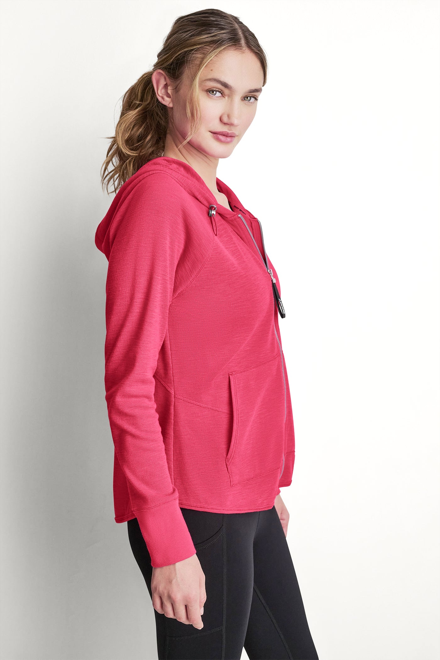 COTTON-BLEND SLUB WAFFLE-KNIT HOODIE VIEW 2