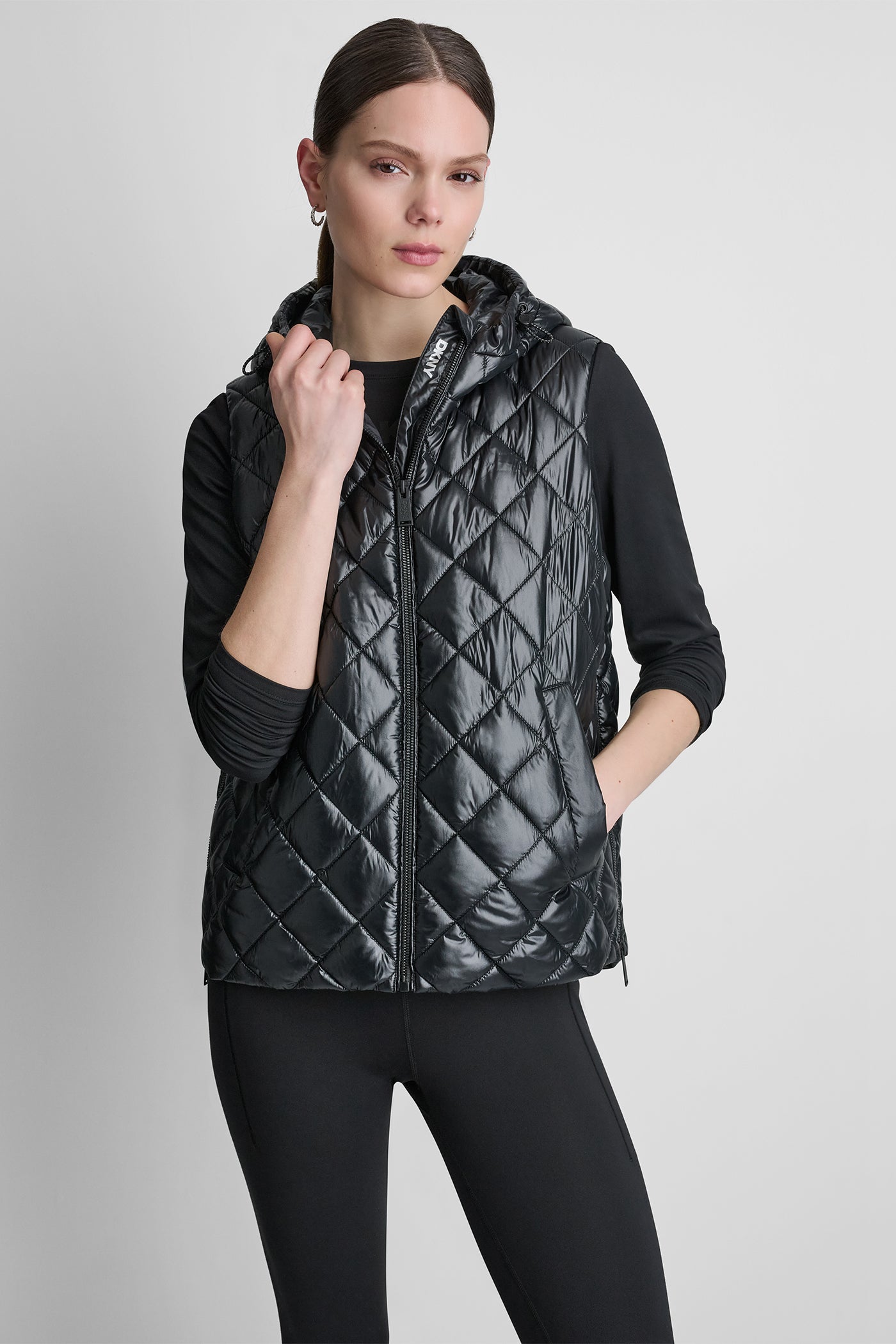 HOODED DIAMOND QUILTED VEST View 2 | DKNY25 HOODED DIAMOND QUILTED VEST View 2 | DKNY25