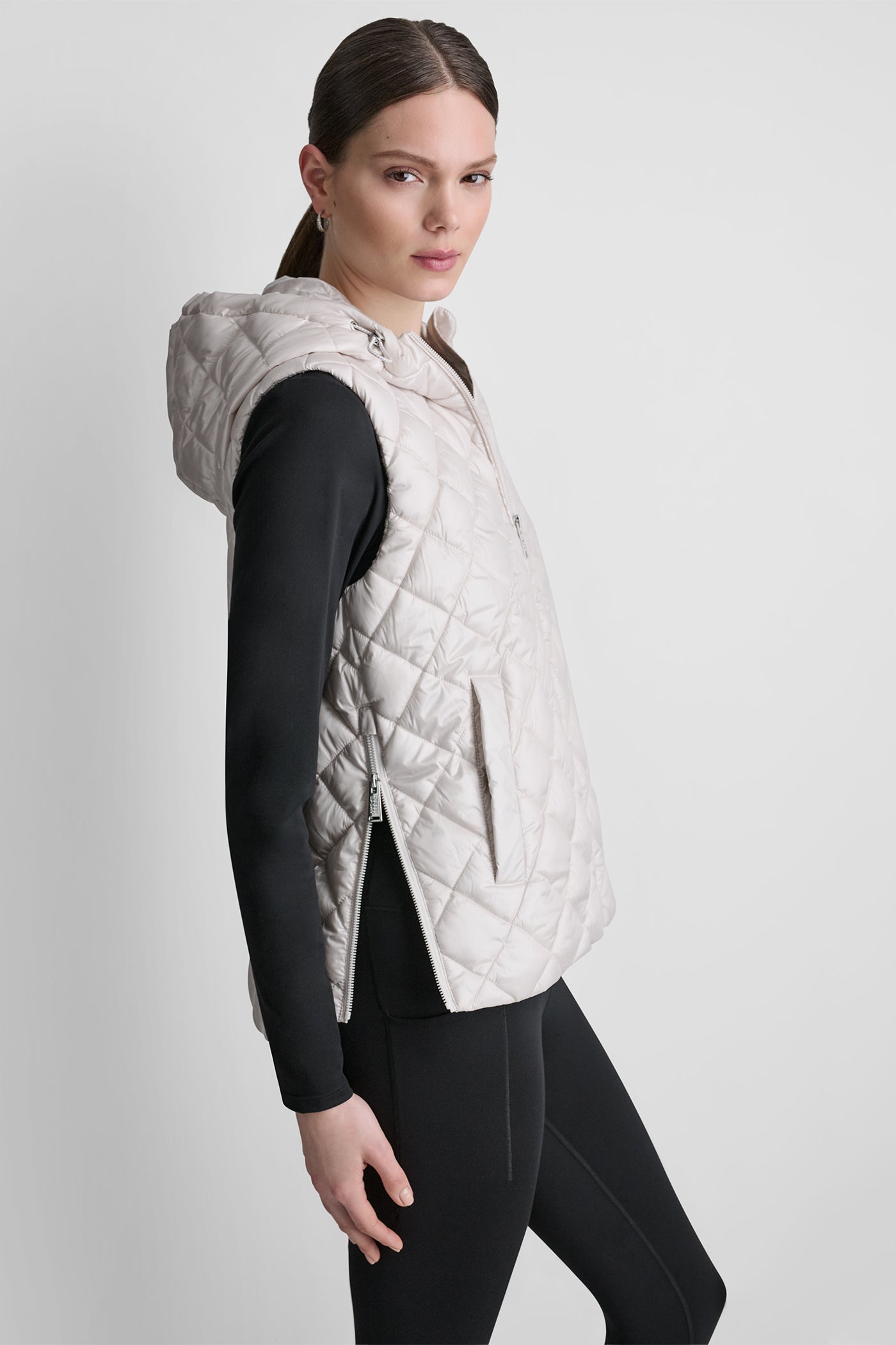 HOODED DIAMOND QUILTED VEST VIEW 4 | Gifts Under $100 HOODED DIAMOND QUILTED VEST VIEW 4 | Gifts Under $100