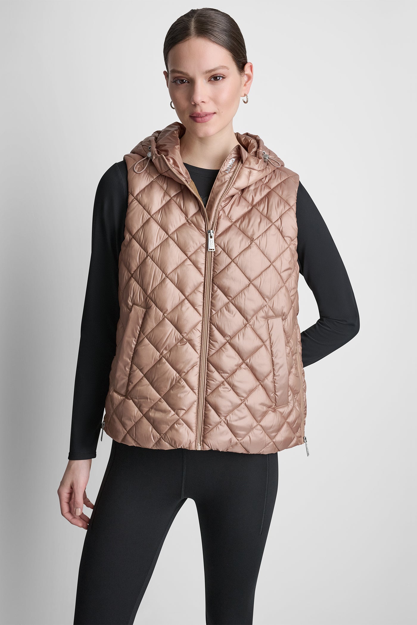 HOODED DIAMOND QUILTED VEST View 2 | SALE HOODED DIAMOND QUILTED VEST View 2 | SALE