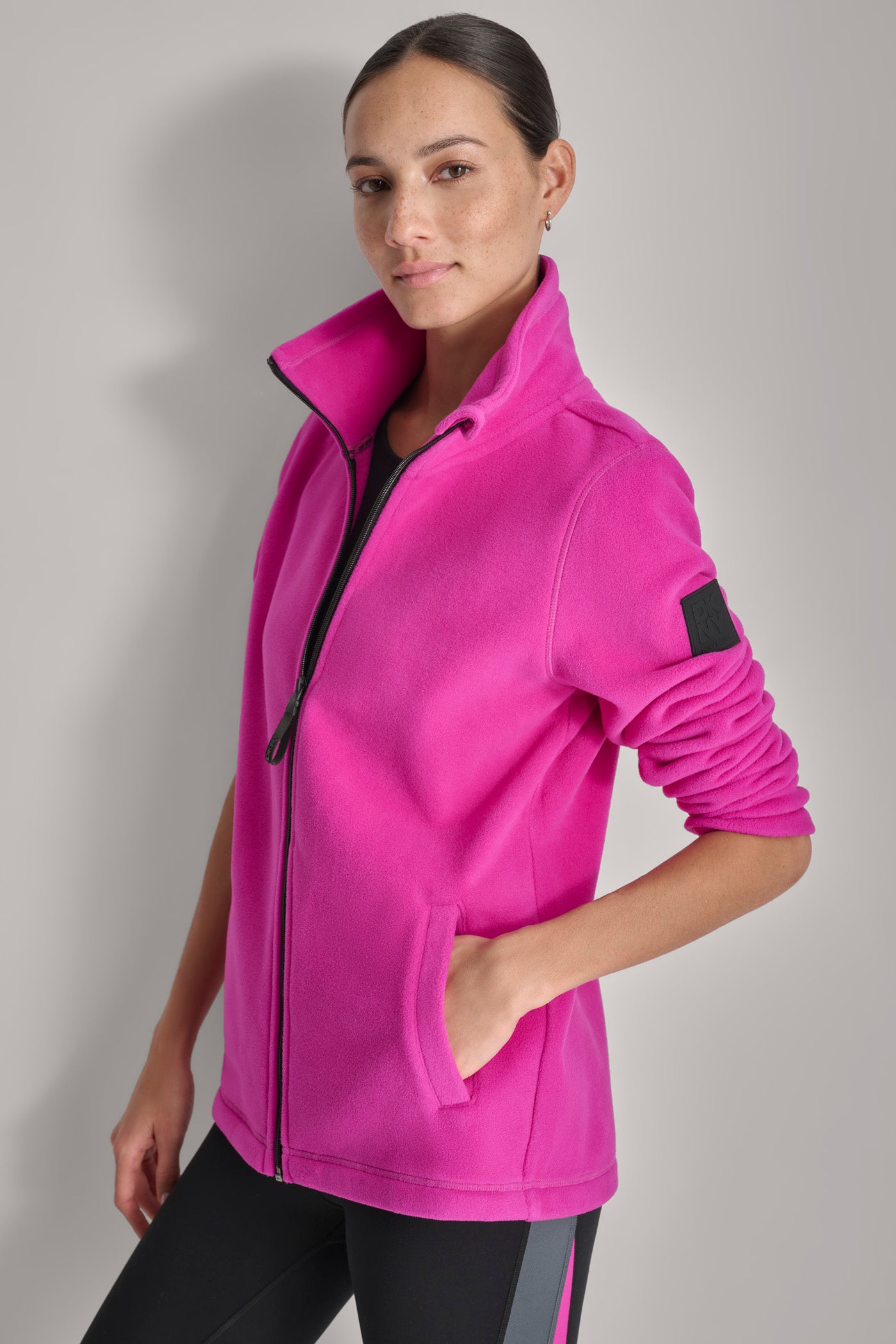 TECH FLEECE JACKET WITH MATTE SHINE LOGO SLEEVE PATCH VIEW 3 | Coats under $100 TECH FLEECE JACKET WITH MATTE SHINE LOGO SLEEVE PATCH VIEW 3 | Coats under $100