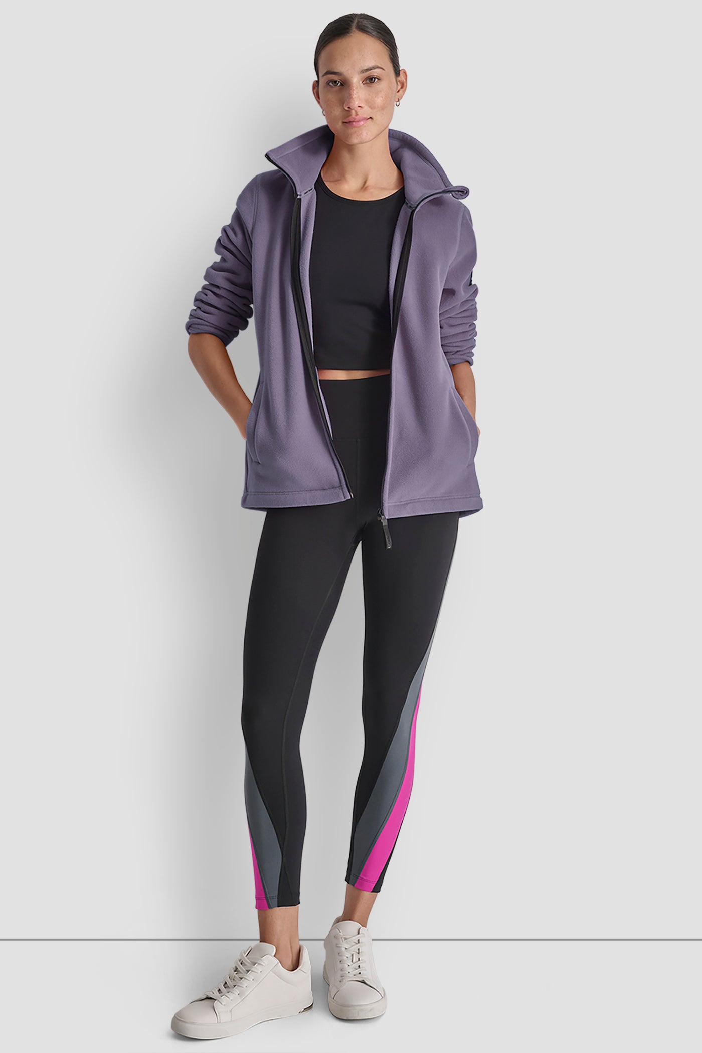 TECH FLEECE JACKET WITH MATTE SHINE LOGO SLEEVE PATCH VIEW 6 | WOMENS COATS & JACKETS TECH FLEECE JACKET WITH MATTE SHINE LOGO SLEEVE PATCH VIEW 6 | WOMENS COATS & JACKETS