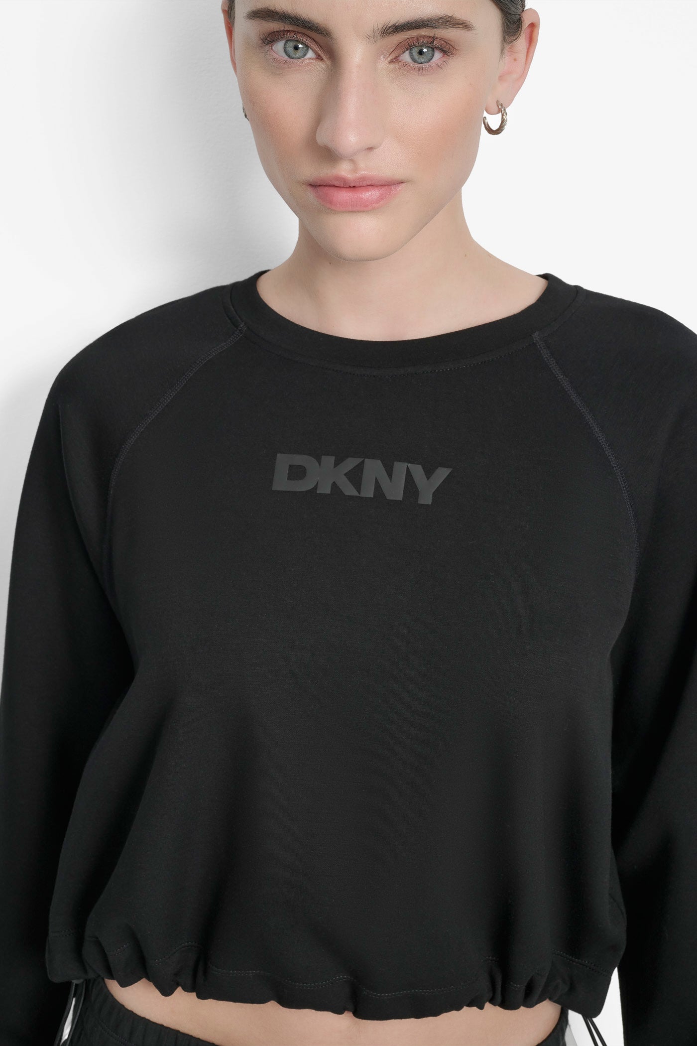 CROPPED DRAWSTRING-HEM SWEATSHIRT VIEW 4 CROPPED DRAWSTRING-HEM SWEATSHIRT VIEW 4
