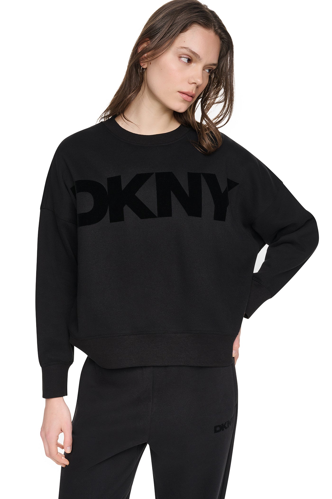 FLOCKED VARSITY LOGO SWEATSHIRT View 1 | Gifts Under $100 FLOCKED VARSITY LOGO SWEATSHIRT View 1 | Gifts Under $100