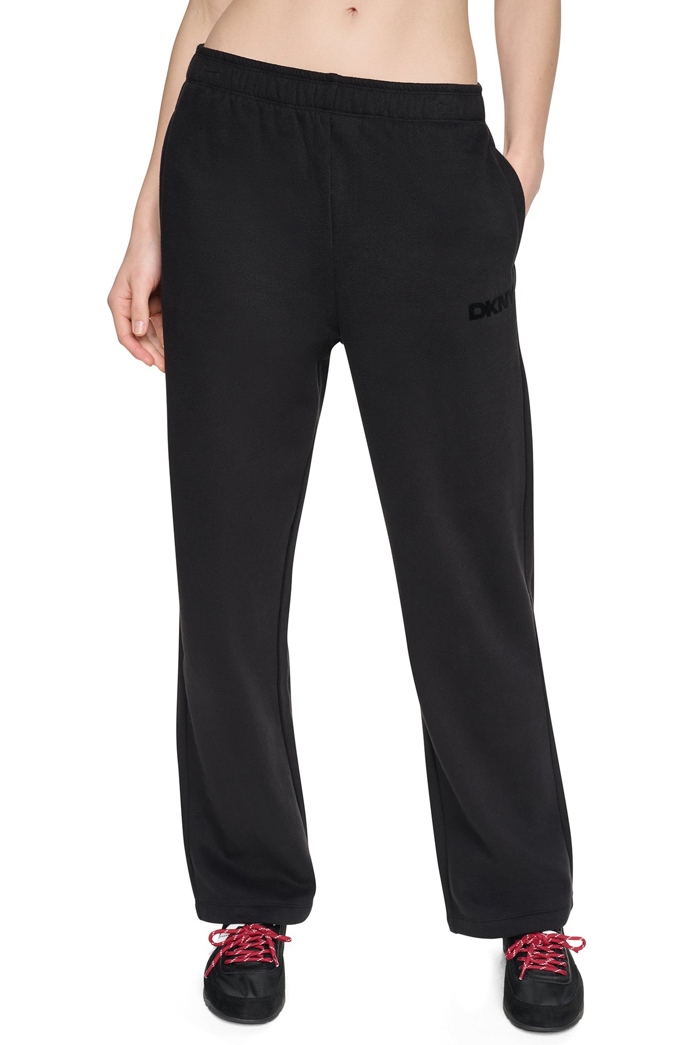 HIGH RISE FLOCKED LOGO RELAXED PANT View 2 | All Products HIGH RISE FLOCKED LOGO RELAXED PANT View 2 | All Products