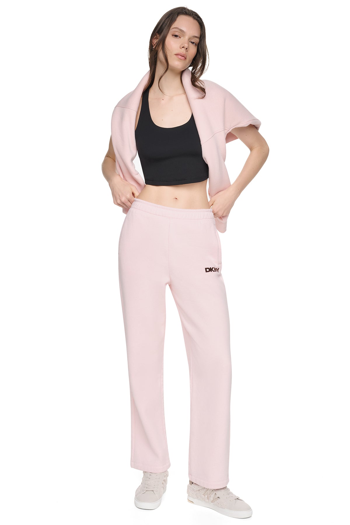 HIGH RISE FLOCKED LOGO RELAXED PANT VIEW 2