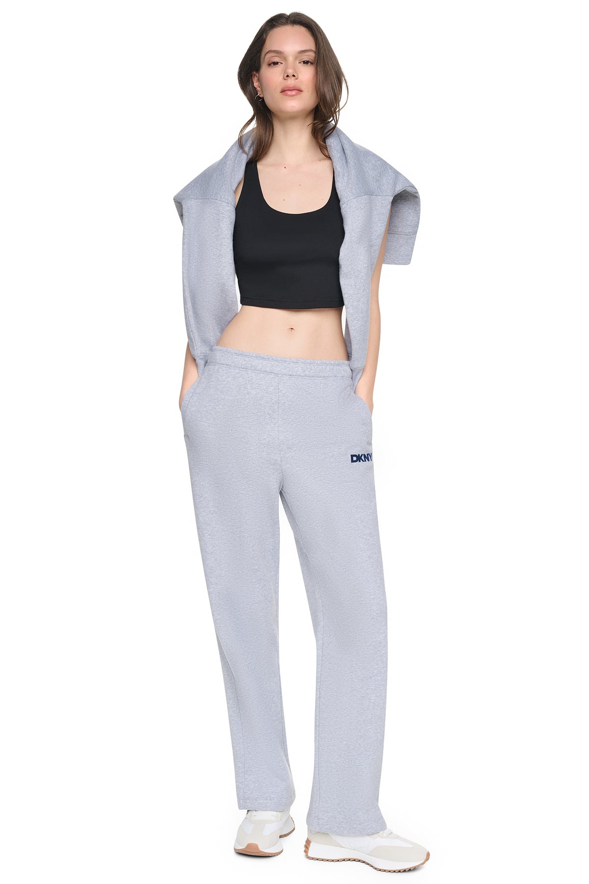 HIGH RISE FLOCKED LOGO RELAXED PANT VIEW 2