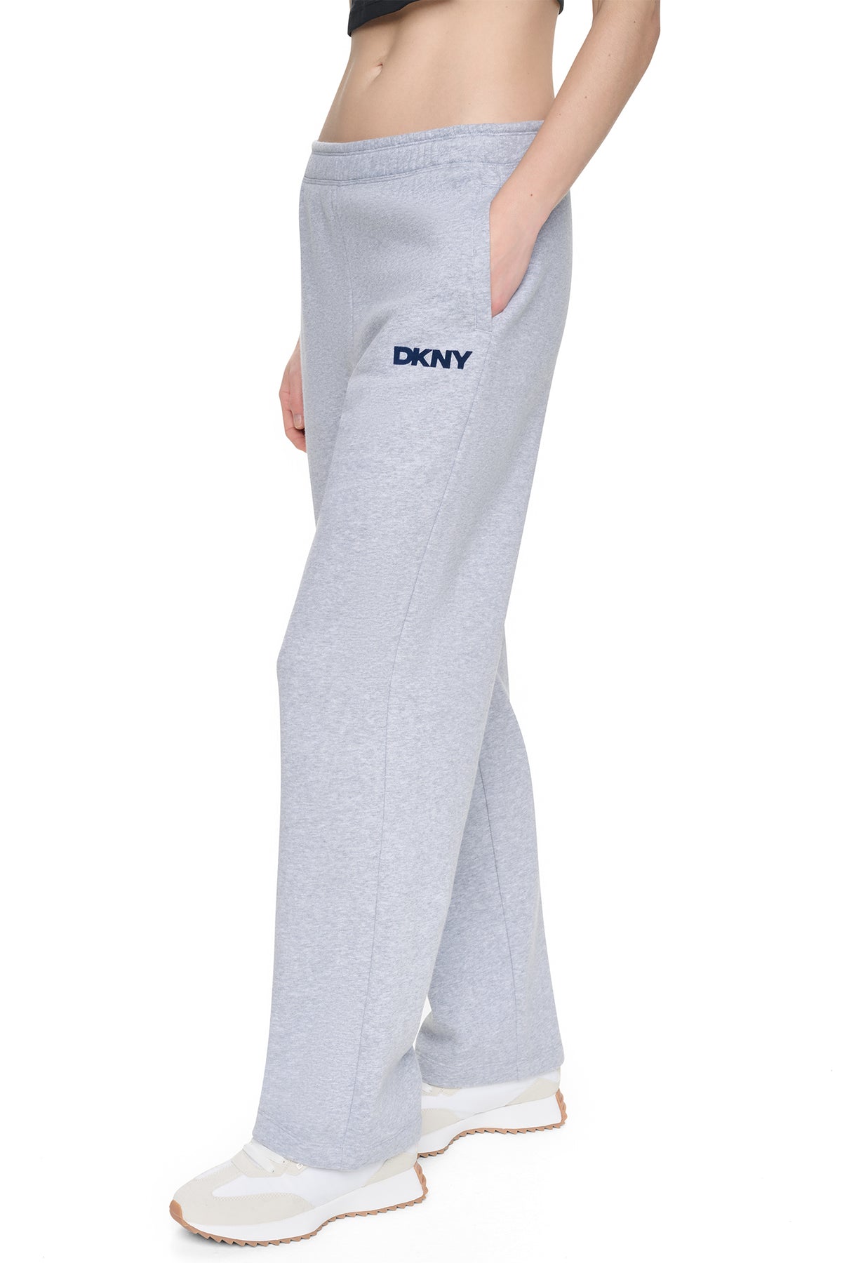 HIGH RISE FLOCKED LOGO RELAXED PANT VIEW 2