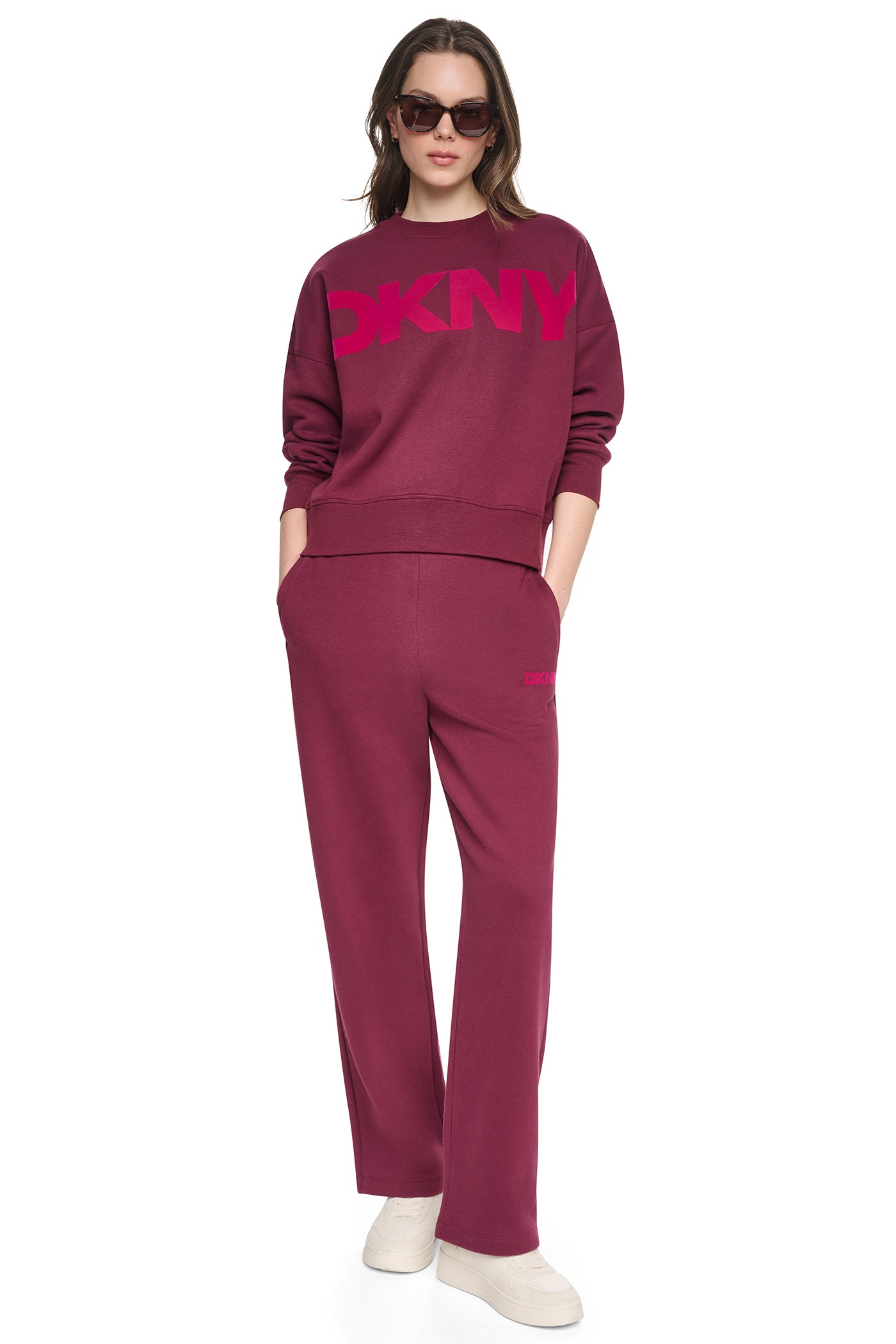 HIGH RISE FLOCKED LOGO RELAXED PANT View 2 | Fall Collection HIGH RISE FLOCKED LOGO RELAXED PANT View 2 | Fall Collection