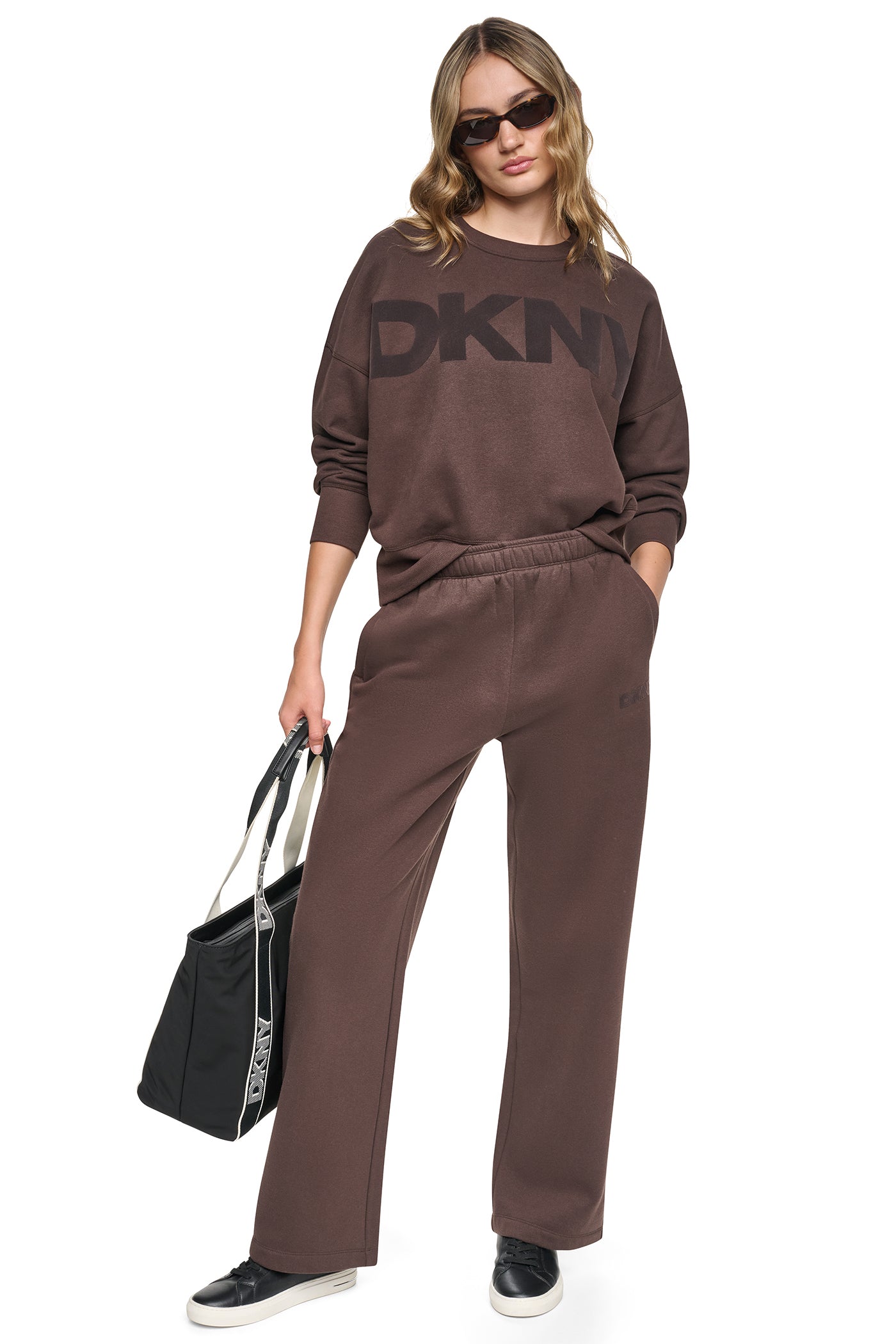 HIGH RISE FLOCKED LOGO RELAXED PANT View 1 | SALE HIGH RISE FLOCKED LOGO RELAXED PANT View 1 | SALE