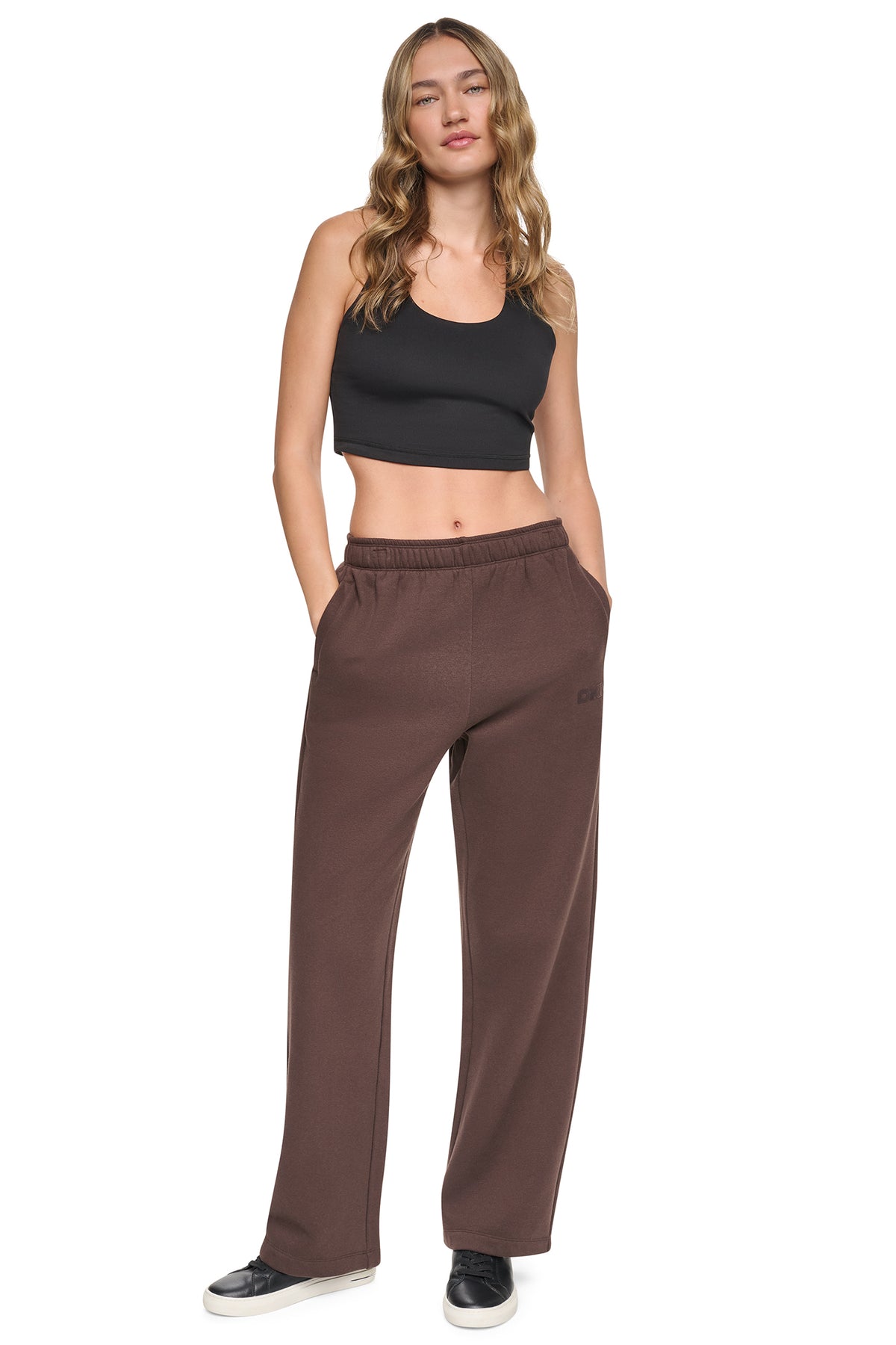 HIGH RISE FLOCKED LOGO RELAXED PANT VIEW 2