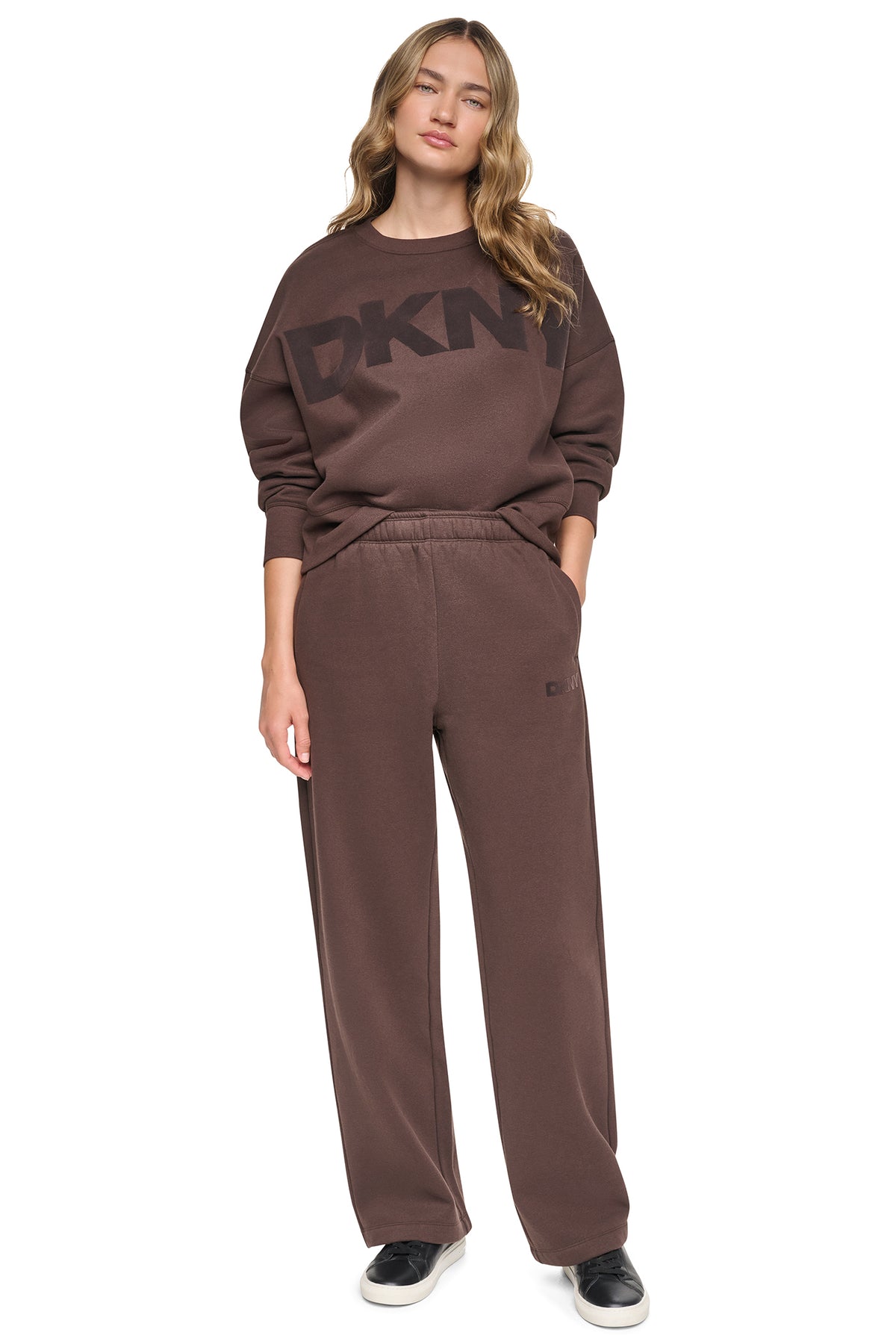 HIGH RISE FLOCKED LOGO RELAXED PANT VIEW 2