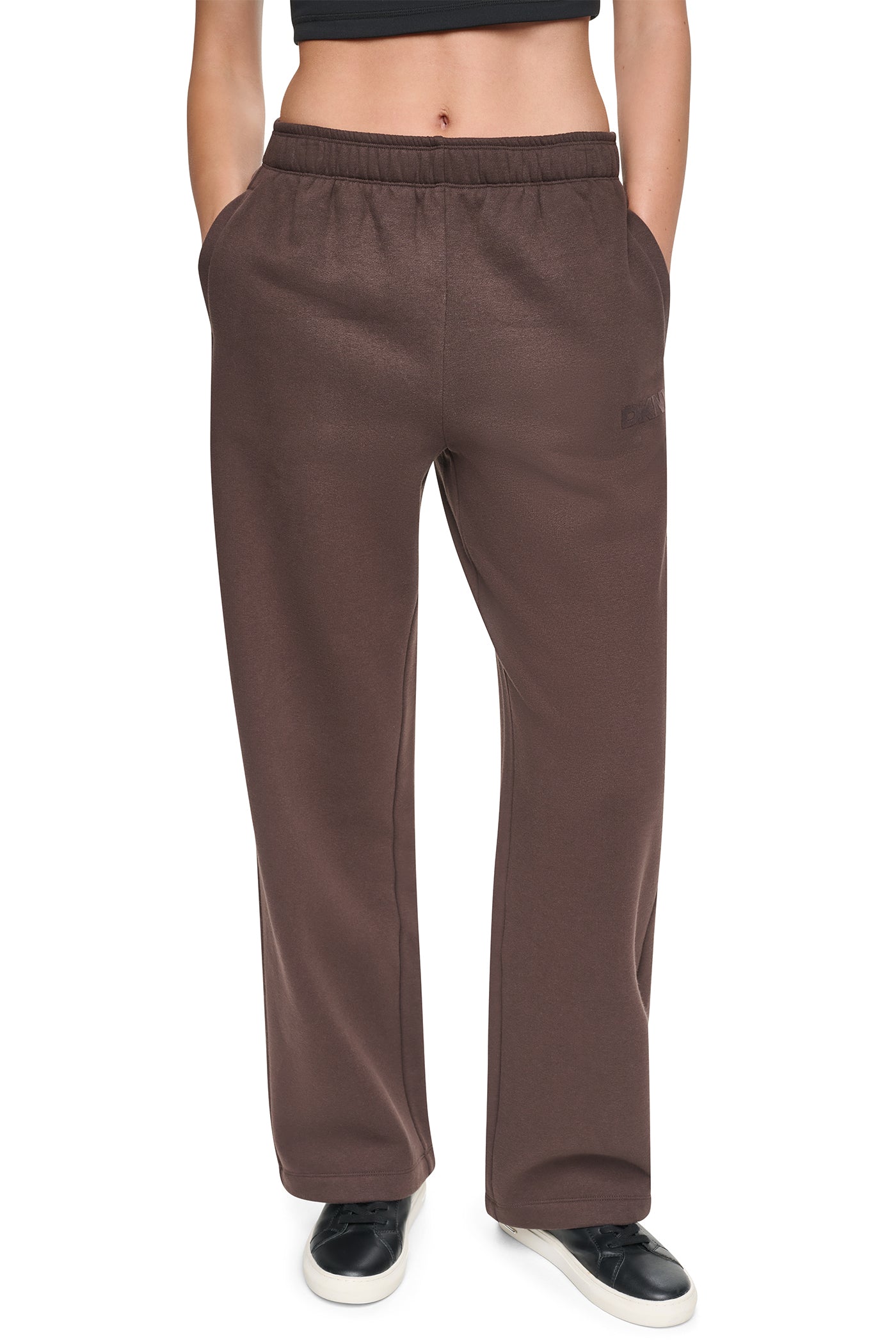 HIGH RISE FLOCKED LOGO RELAXED PANT View 2 | SALE HIGH RISE FLOCKED LOGO RELAXED PANT View 2 | SALE