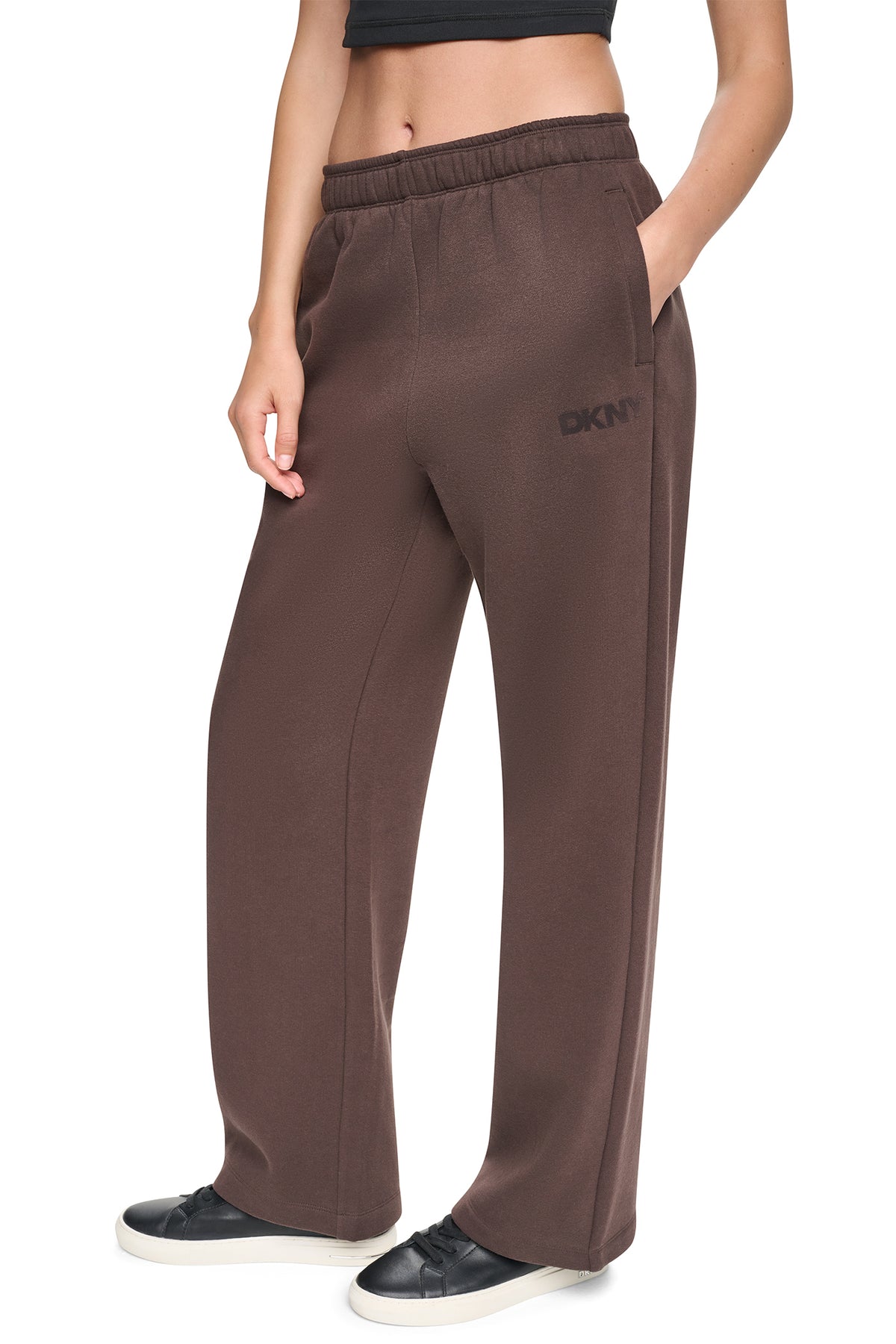 HIGH RISE FLOCKED LOGO RELAXED PANT VIEW 2