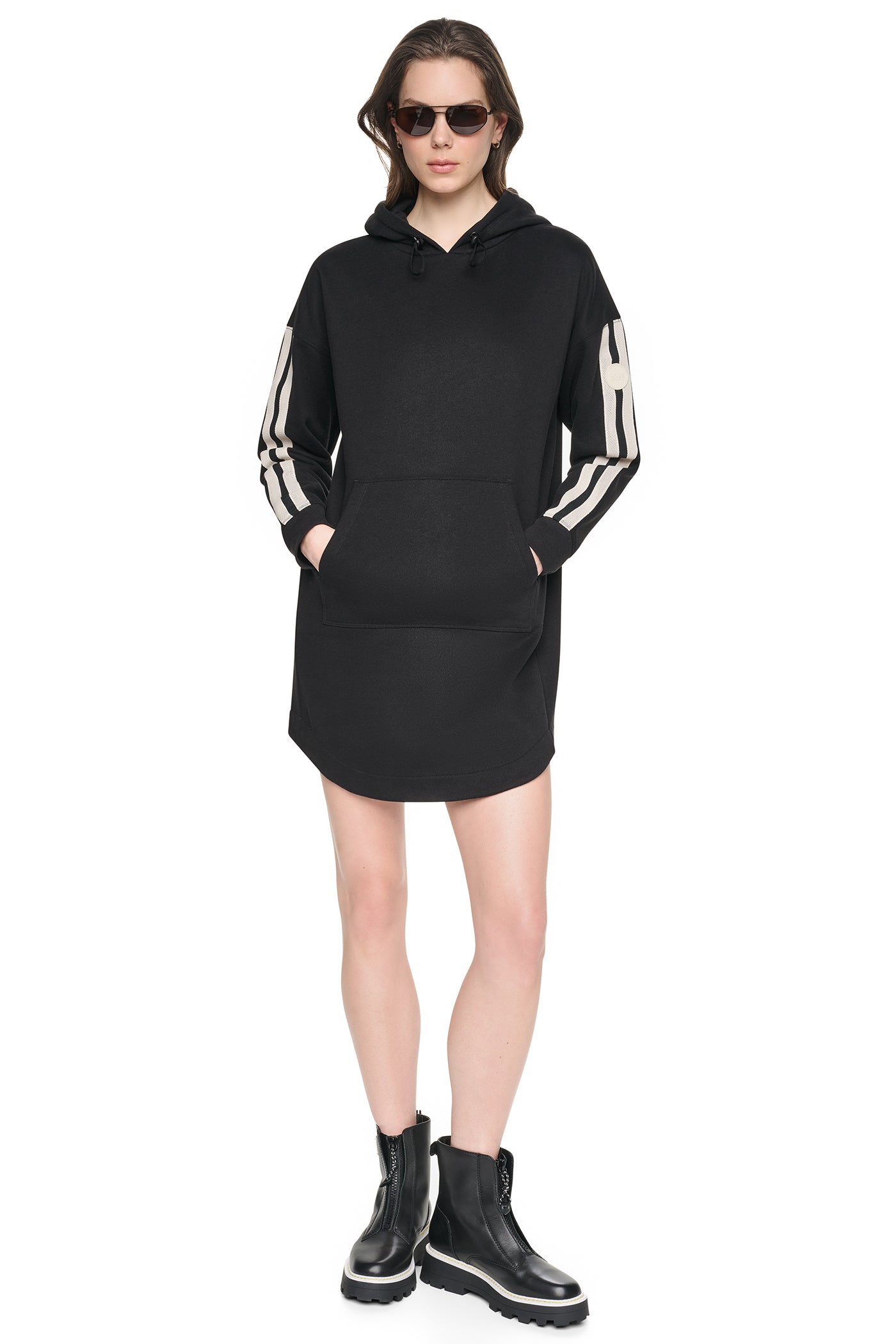 STRIPED MINI HOODIE DRESS View 2 | SALE STRIPED MINI HOODIE DRESS View 2 | SALE