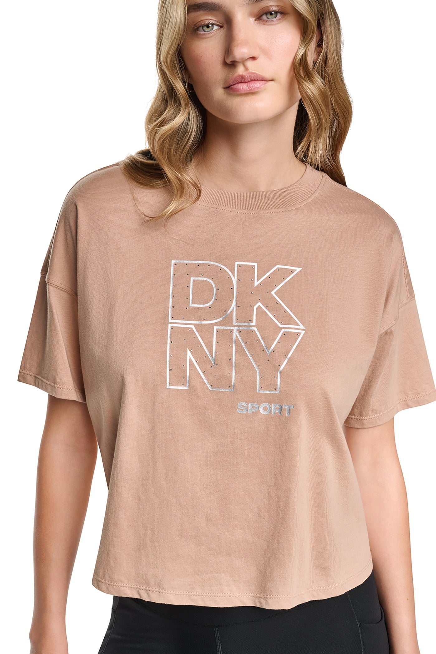 CROPPED CRYSTAL STACKED LOGO TEE View 1 | All Products CROPPED CRYSTAL STACKED LOGO TEE View 1 | All Products