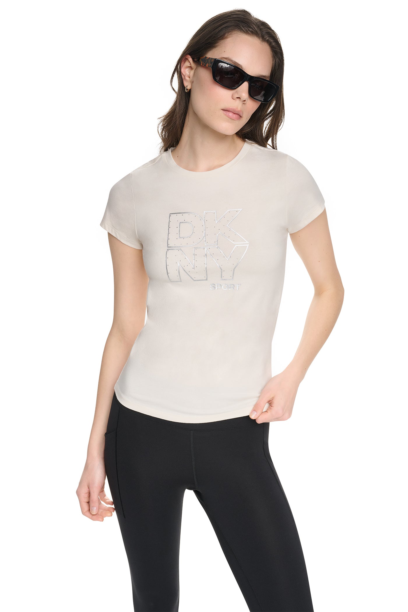 CRYSTAL METALLIC LOGO BABY TEE View 2 | SALE CRYSTAL METALLIC LOGO BABY TEE View 2 | SALE