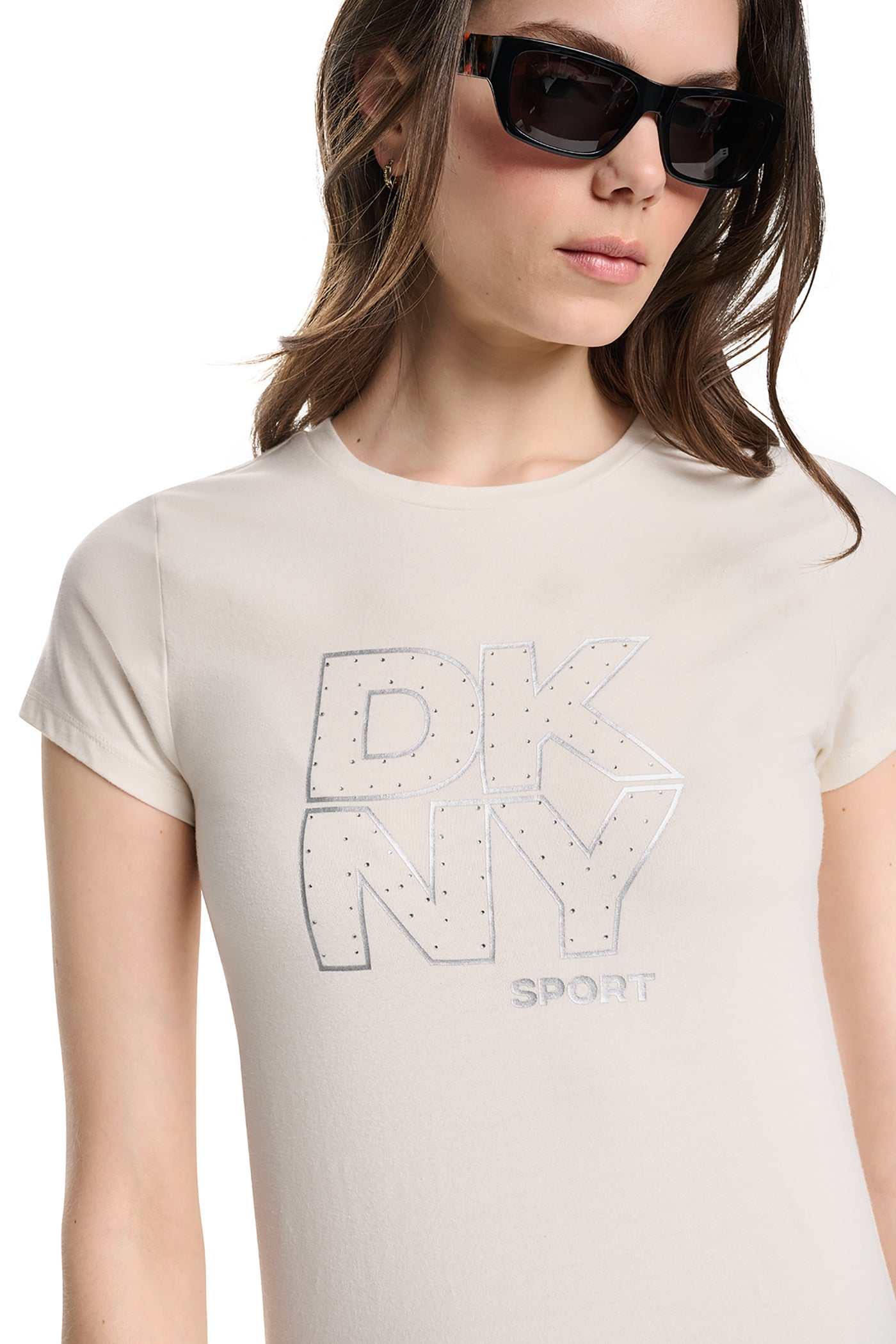 CRYSTAL METALLIC LOGO BABY TEE View 1 | SALE CRYSTAL METALLIC LOGO BABY TEE View 1 | SALE