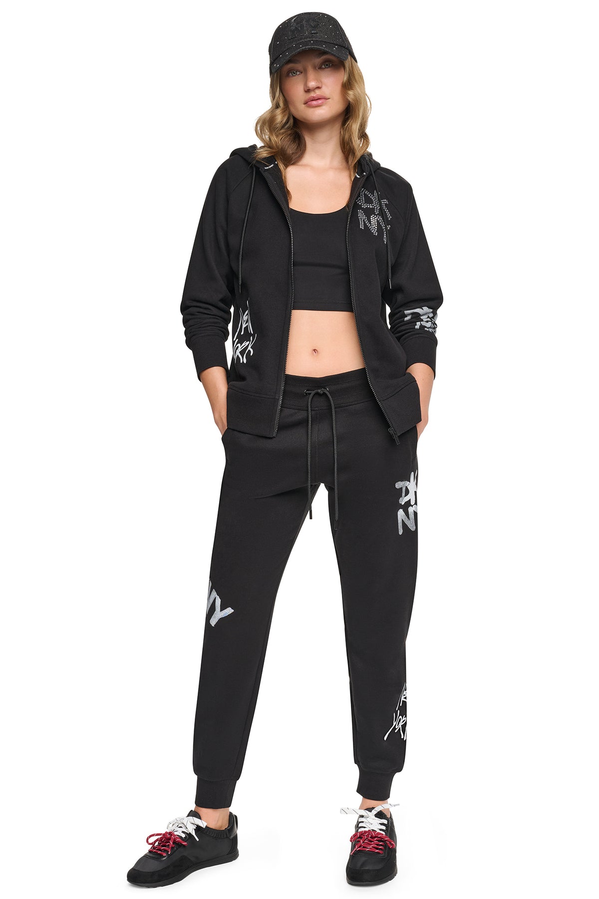 GRAFFITI RHINESTONE FULL-ZIP HOODIE VIEW 2