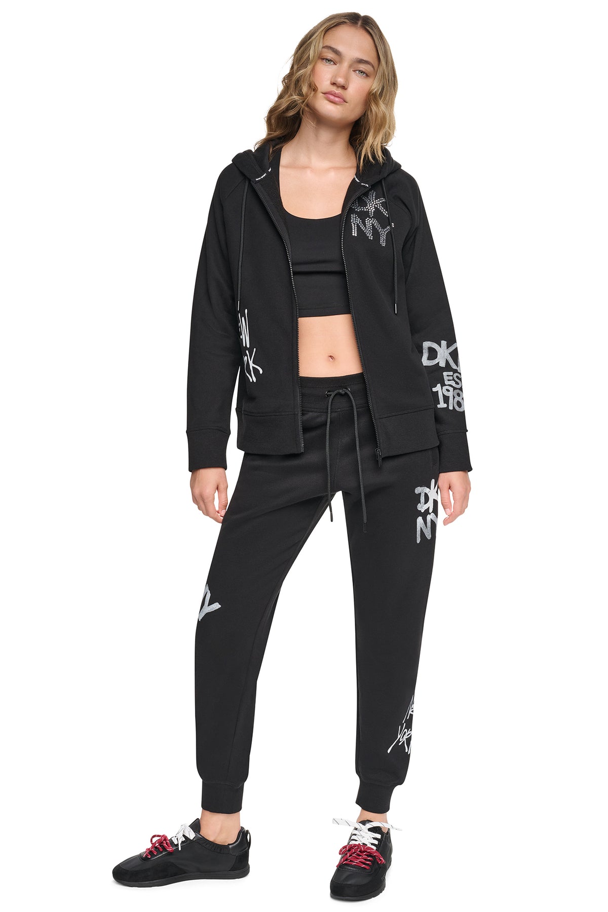 GRAFFITI RHINESTONE FULL-ZIP HOODIE VIEW 2