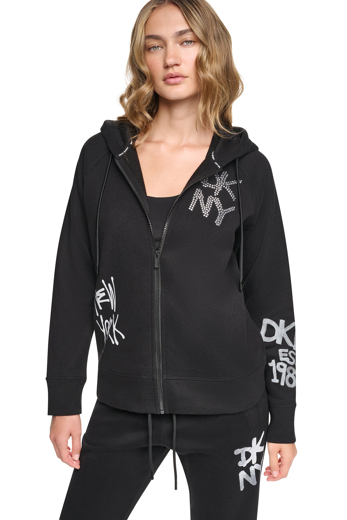 GRAFFITI RHINESTONE FULL-ZIP HOODIE View 1 | SALE GRAFFITI RHINESTONE FULL-ZIP HOODIE View 1 | SALE