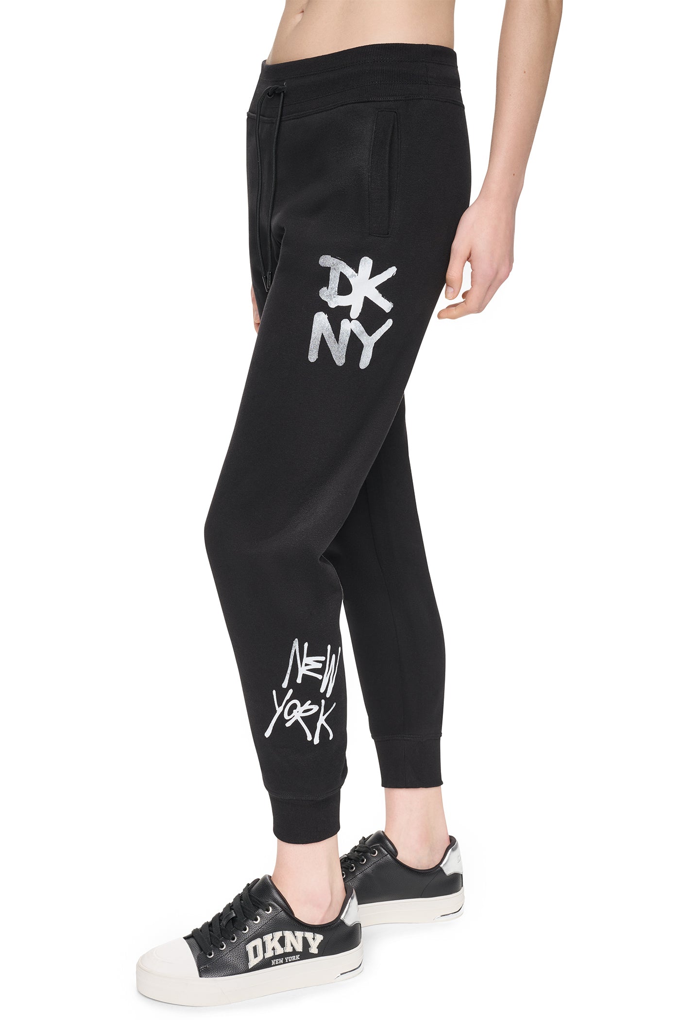 MID-RISE GRAFFITI RHINESTONE LOGO JOGGER View 1 | SALE MID-RISE GRAFFITI RHINESTONE LOGO JOGGER View 1 | SALE