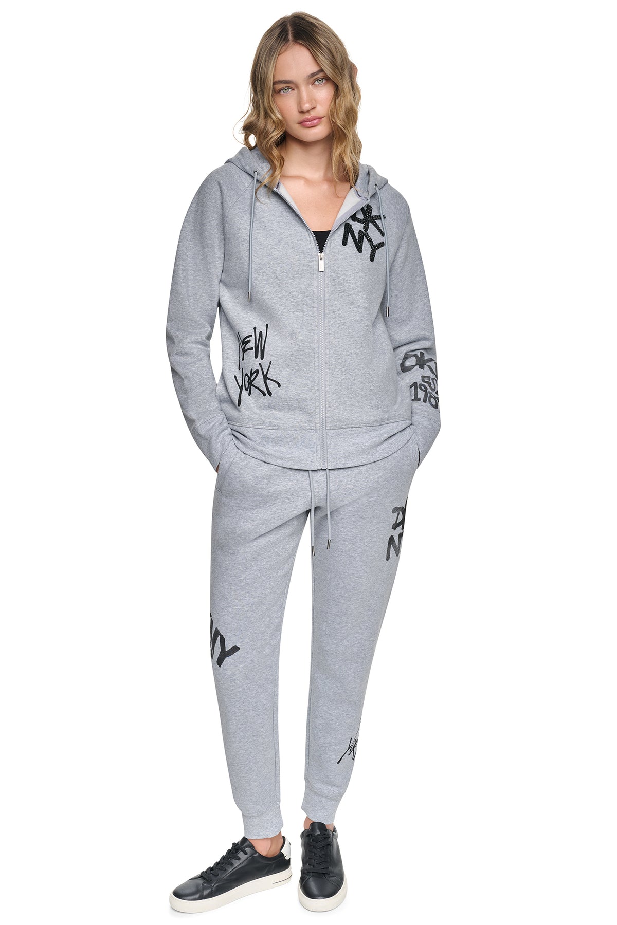 GRAFFITI RHINESTONE FULL-ZIP HOODIE VIEW 2