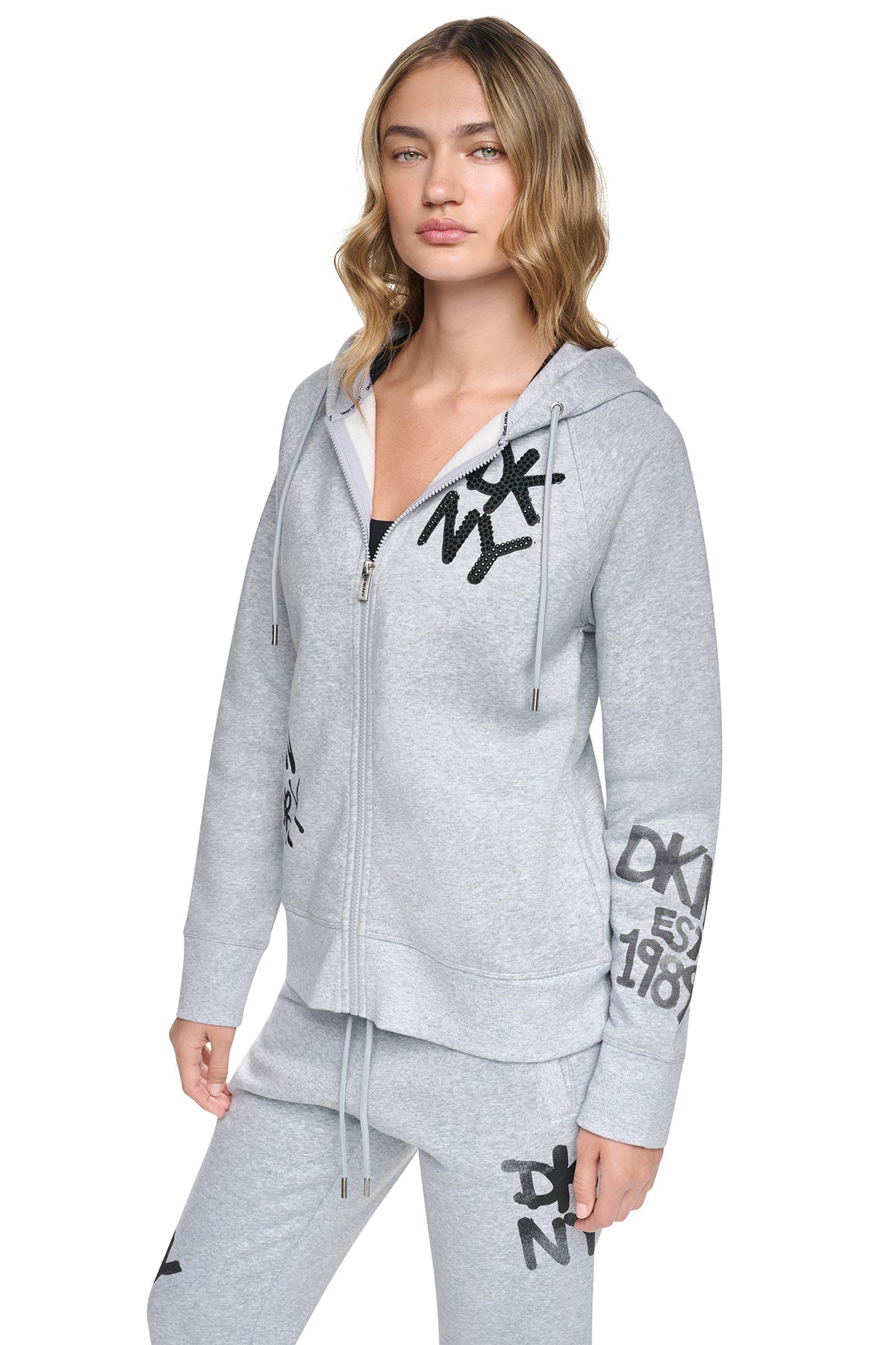 GRAFFITI RHINESTONE FULL-ZIP HOODIE VIEW 2