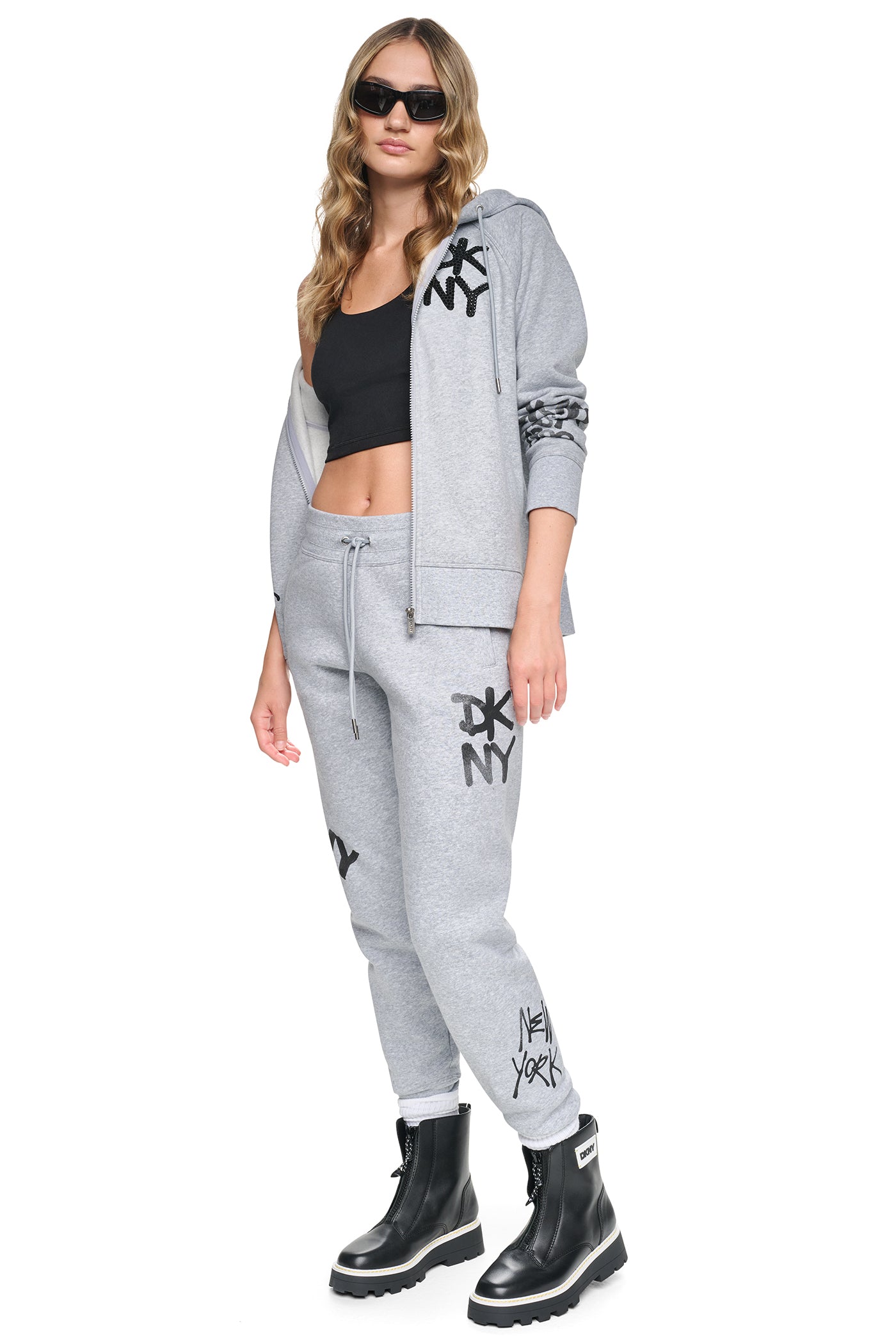 MID-RISE GRAFFITI RHINESTONE LOGO JOGGER View 1 | SALE MID-RISE GRAFFITI RHINESTONE LOGO JOGGER View 1 | SALE