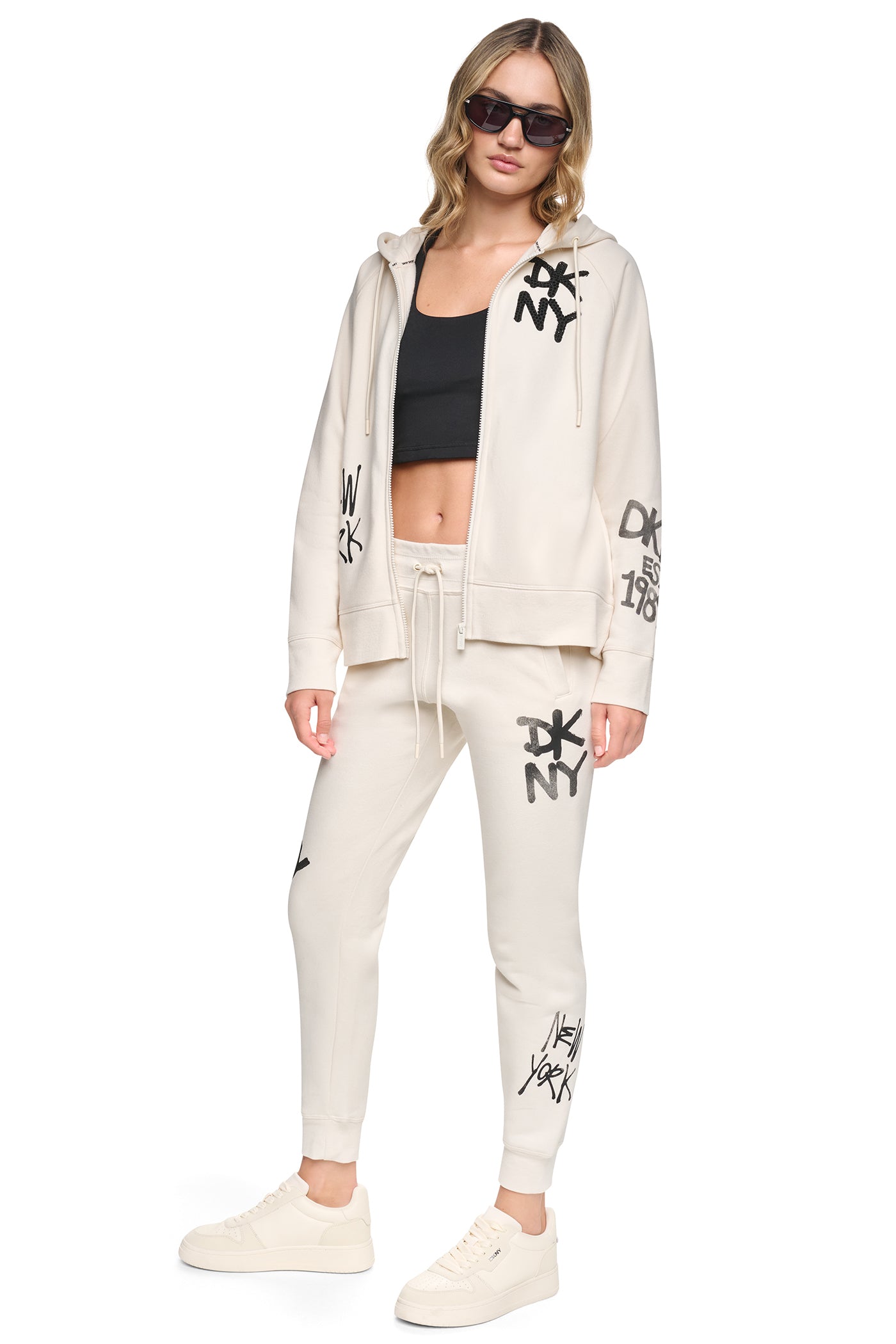 MID-RISE GRAFFITI RHINESTONE LOGO JOGGER View 1 | SALE MID-RISE GRAFFITI RHINESTONE LOGO JOGGER View 1 | SALE